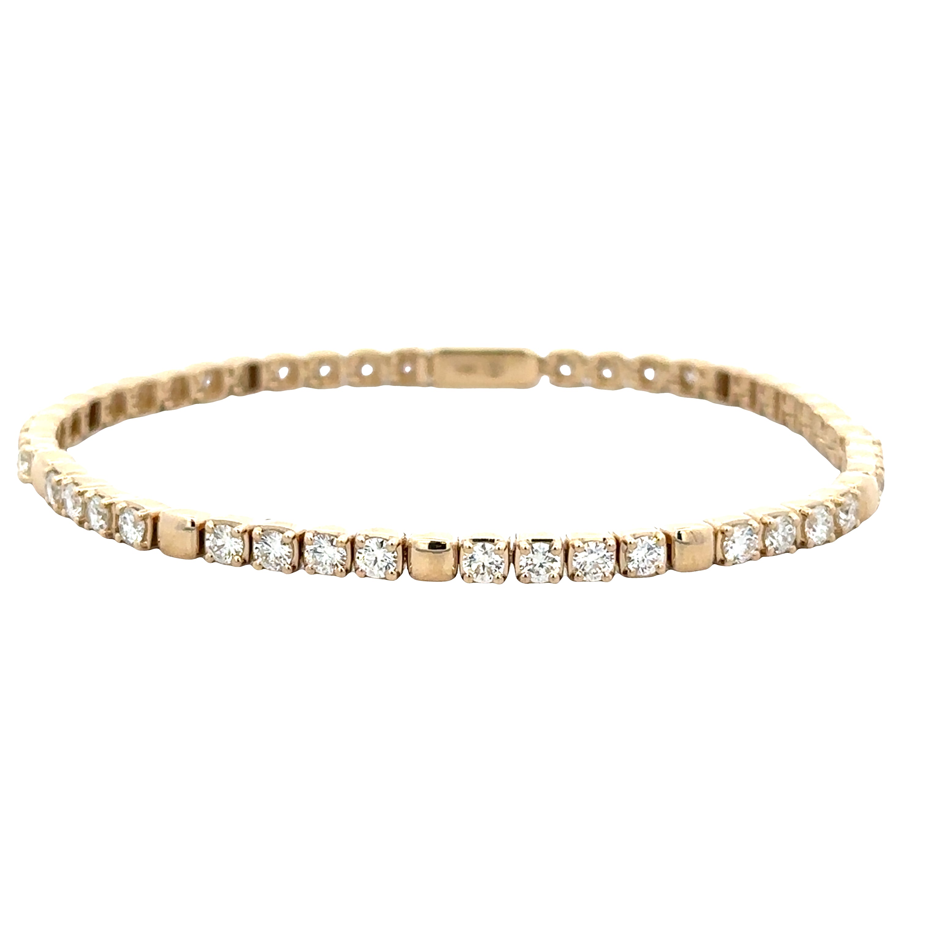 14k Yellow Gold 3.00 CTW Diamond Cushion Motif Bracelet – 7"