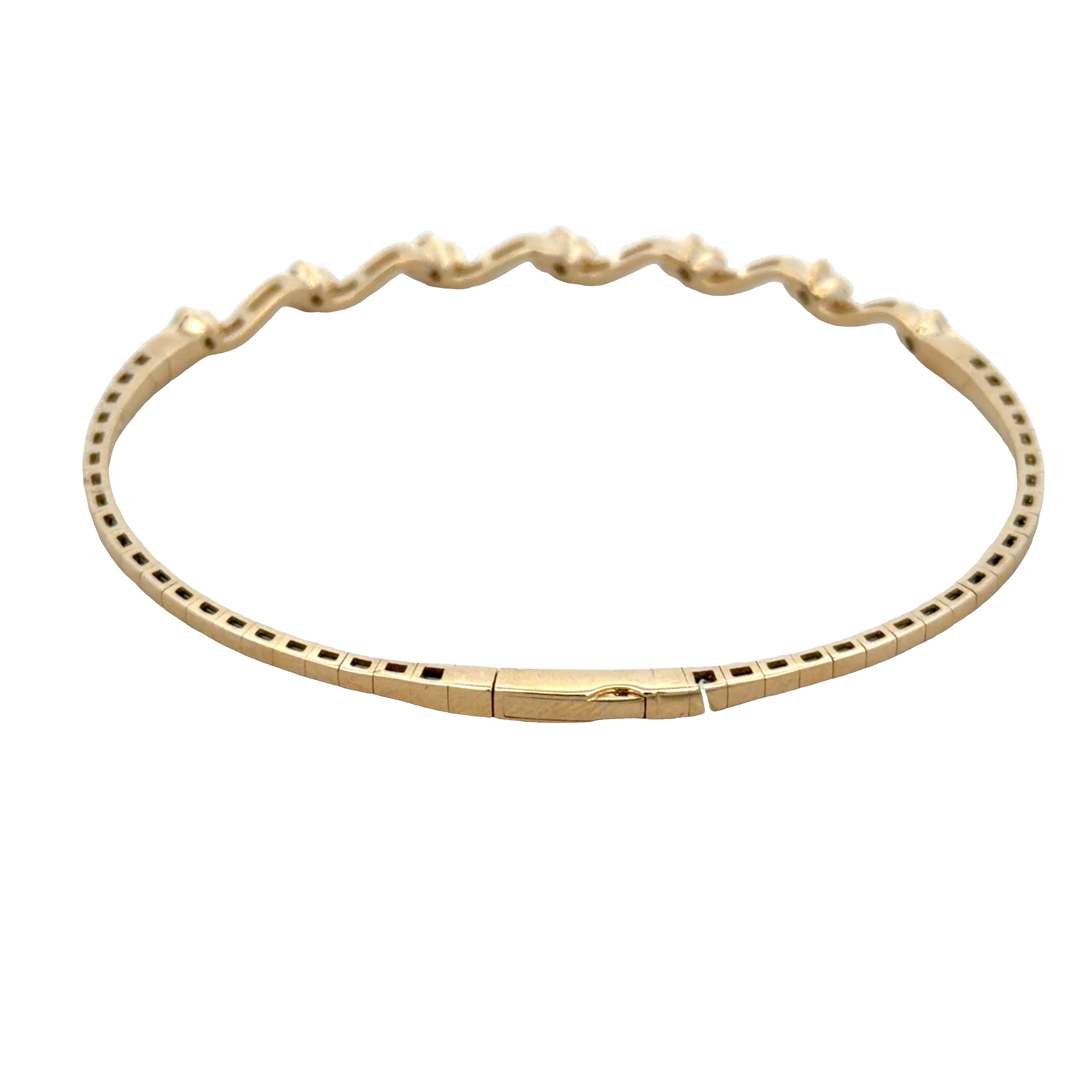 14k Yellow Gold Flexible Floral Diamond Bracelet