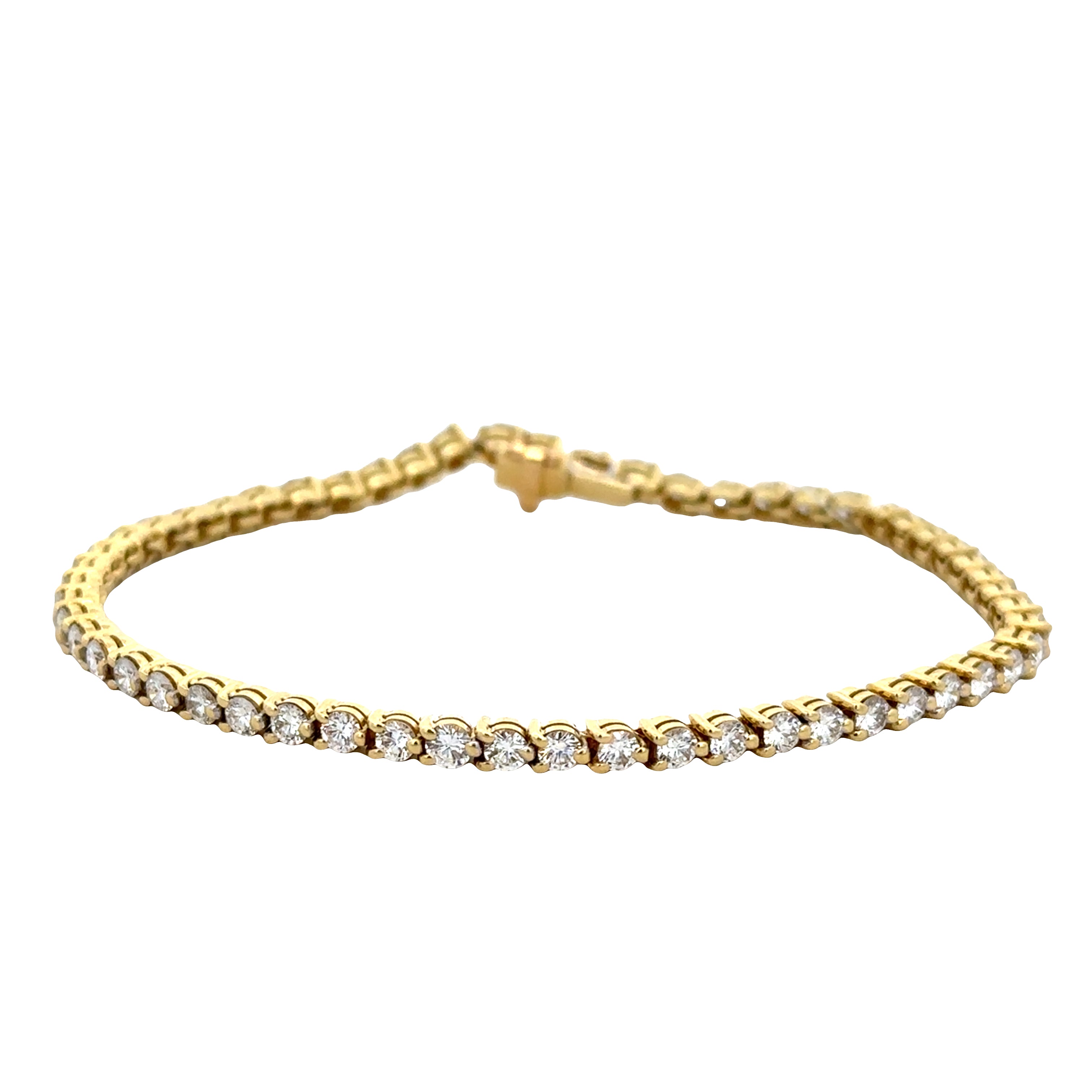 18k Yellow Gold Diamond Tennis Bracelet by Chalson