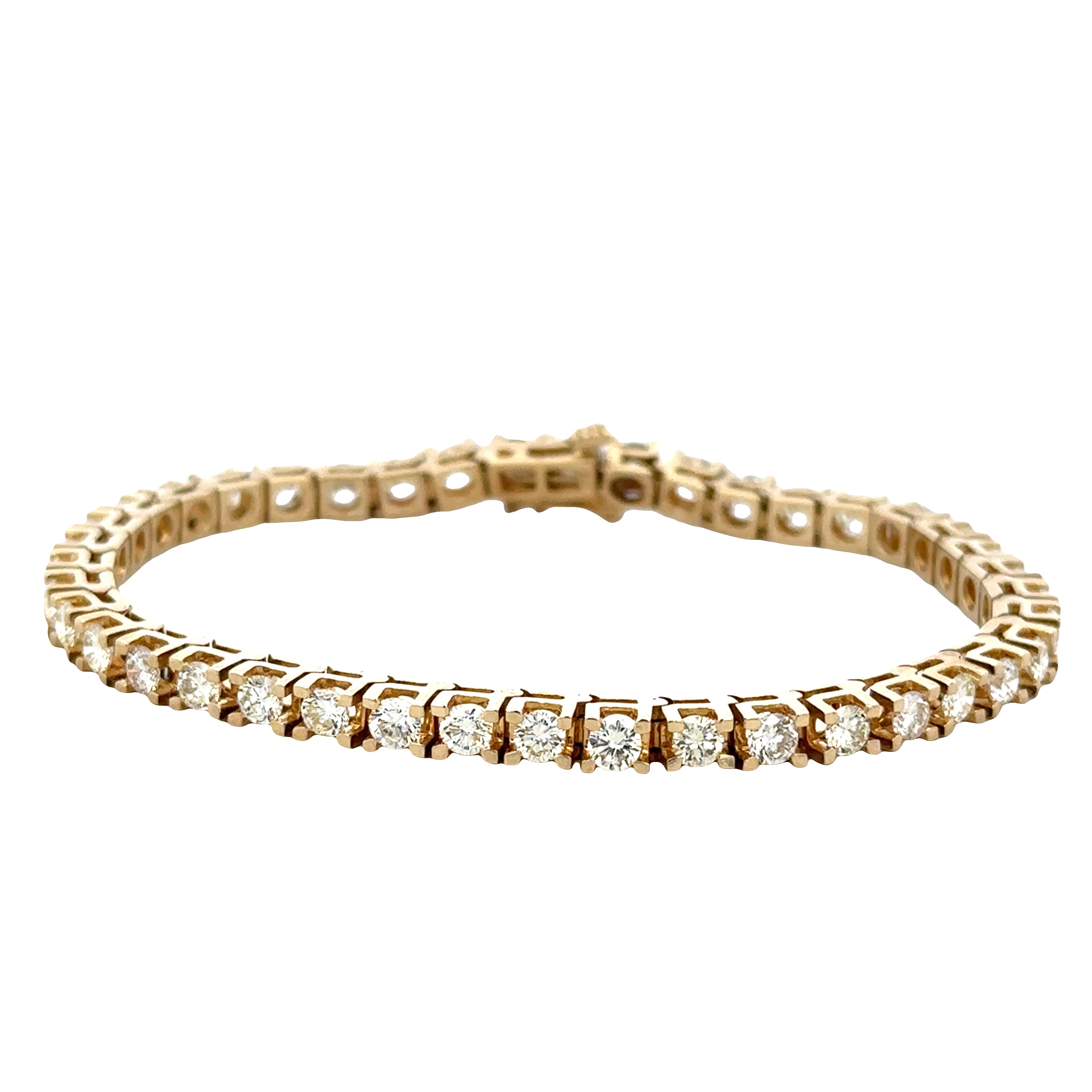 14k Yellow Gold Diamond Tennis Bracelet – 7"