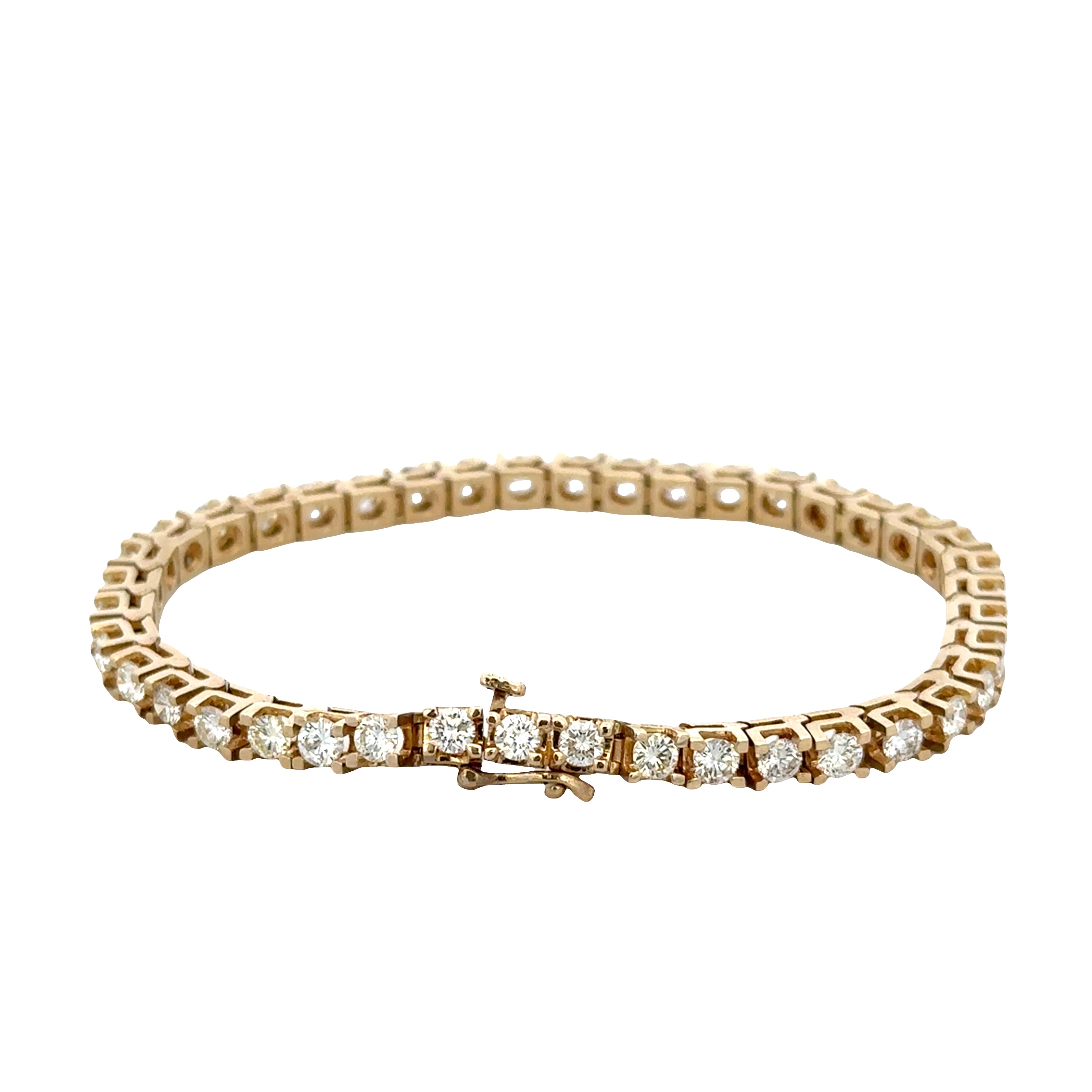 14k Yellow Gold Diamond Tennis Bracelet – 7"