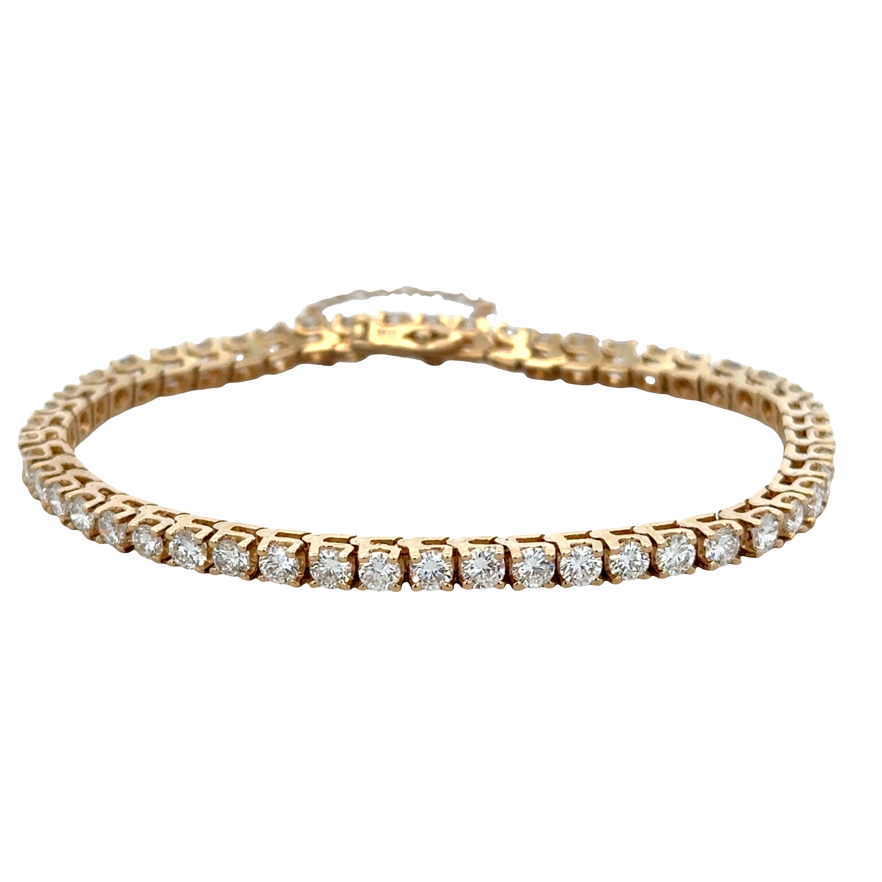14k Yellow Gold Diamond Tennis Bracelet – 4.50 Carats – 7"