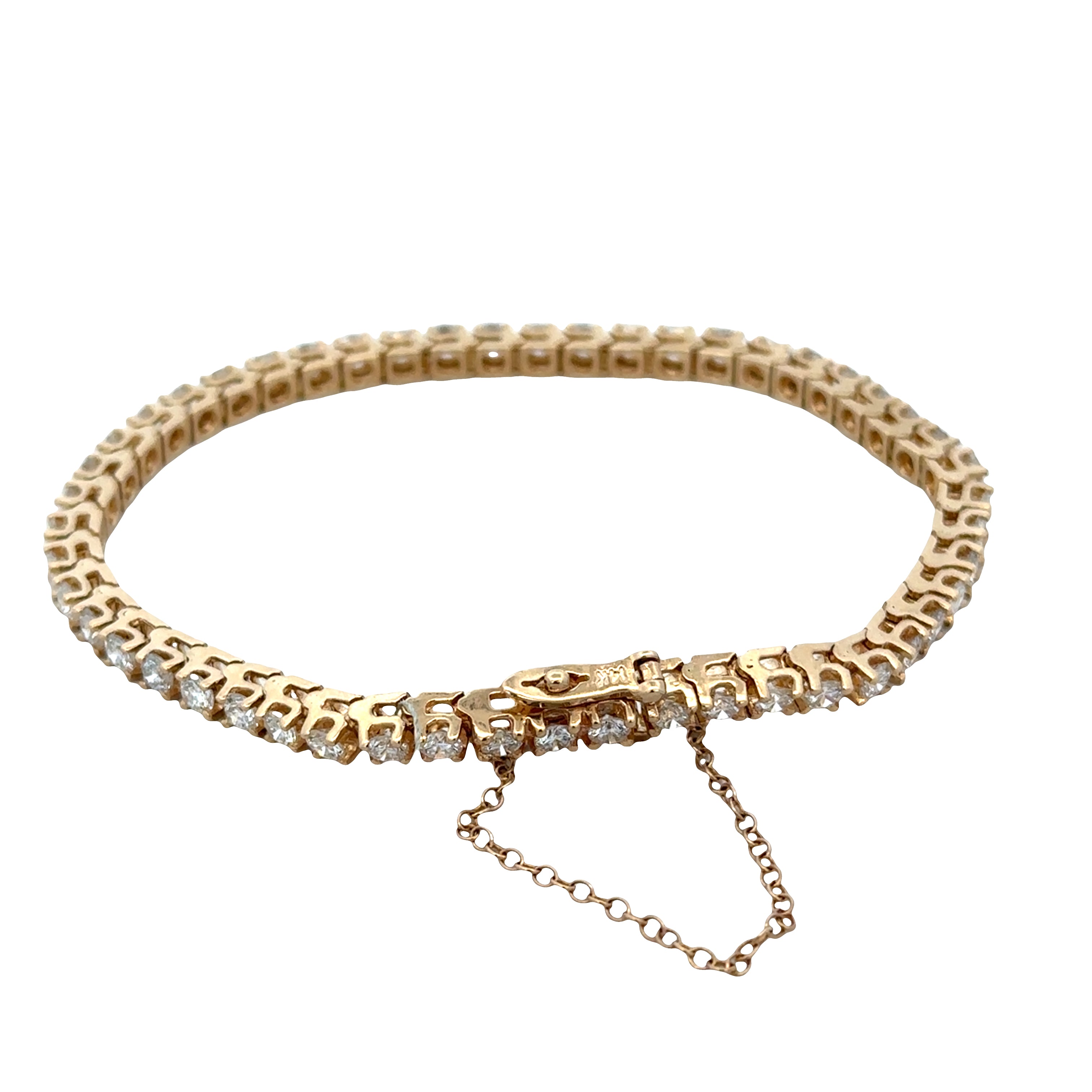 14k Yellow Gold Diamond Tennis Bracelet – 4.50 Carats – 7"