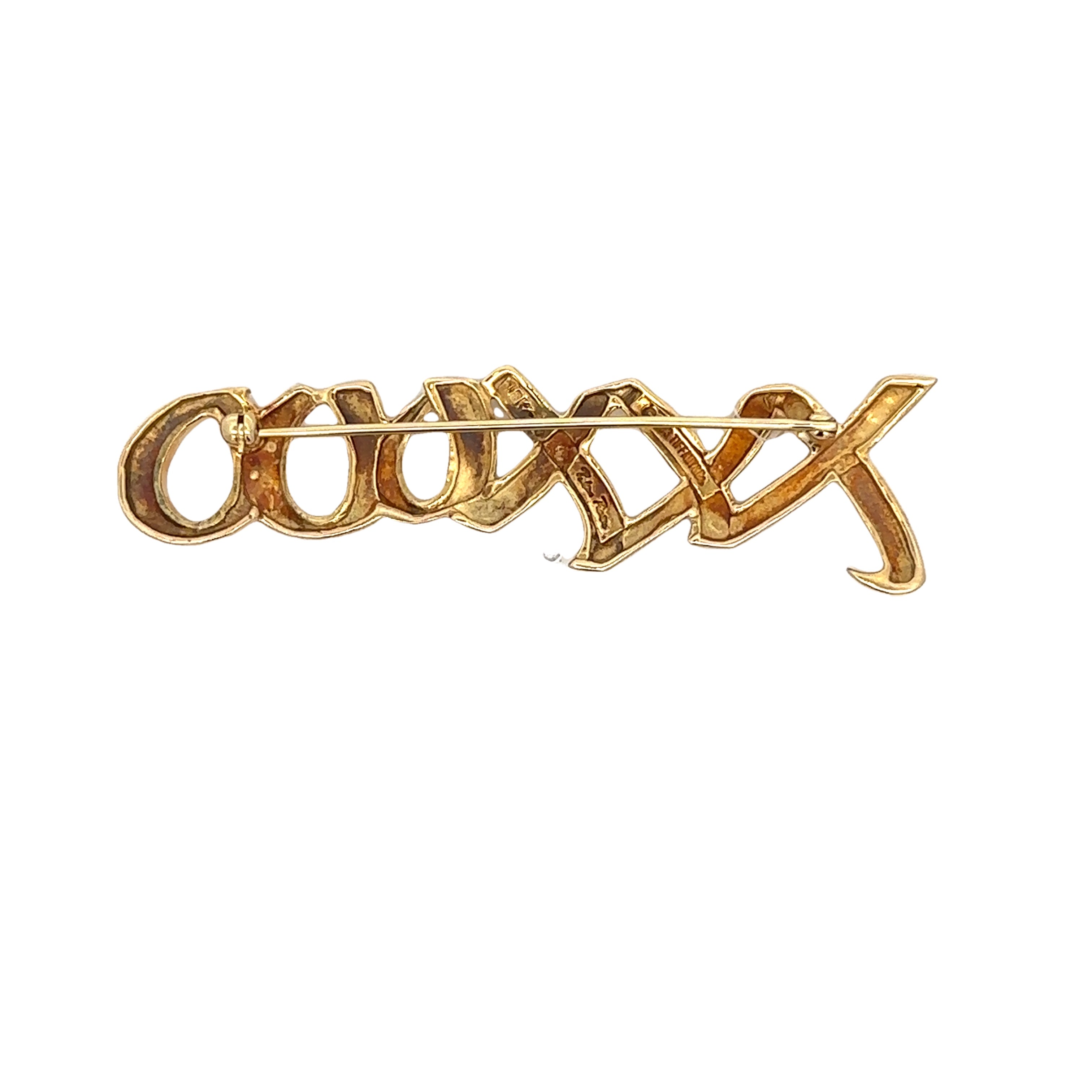 Estate Tiffany & Co. Paloma Picasso XO Brooch in 18k Yellow Gold