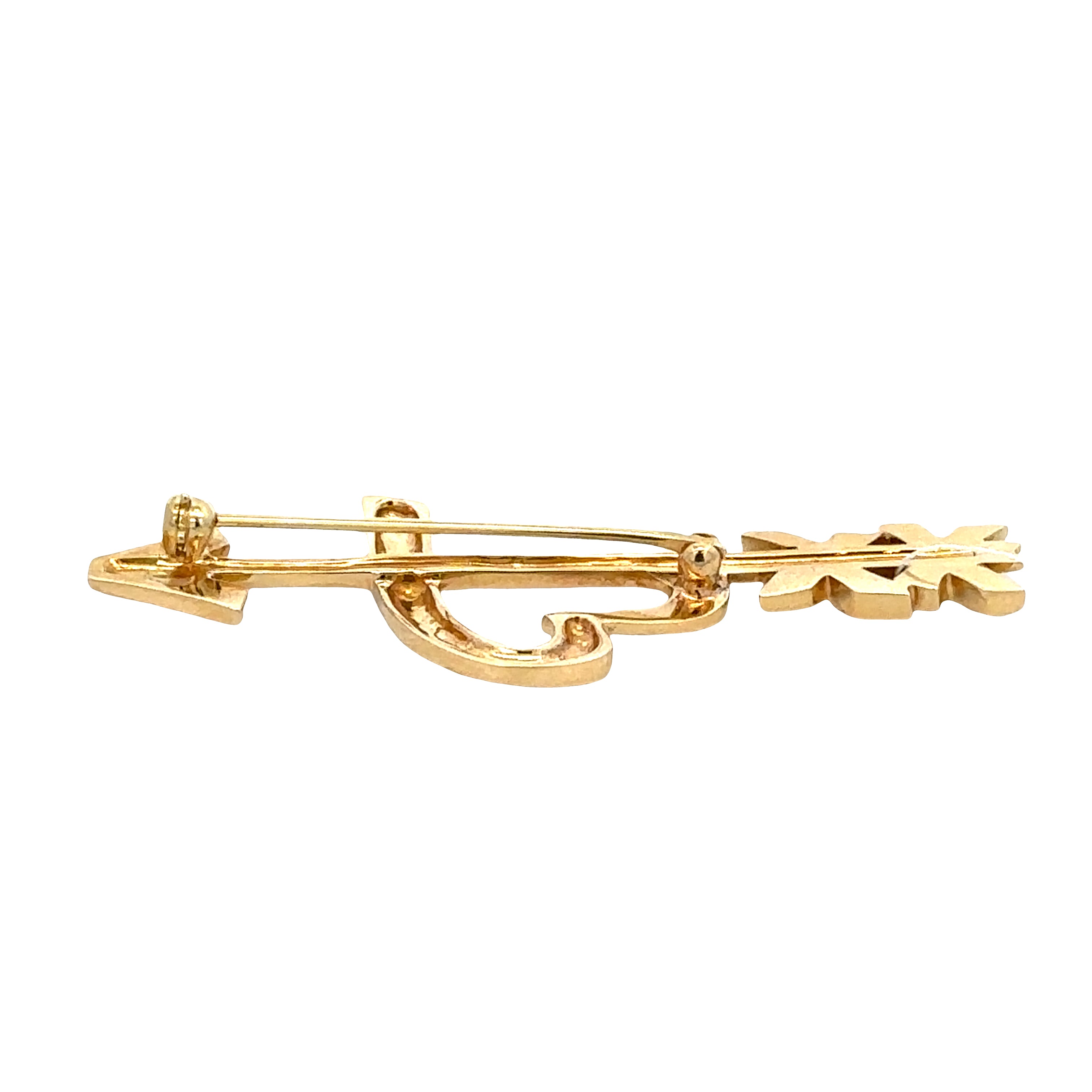 Estate Paloma Picasso for Tiffany & Co. 18k Yellow Gold Graffiti Heart and Arrow Brooch