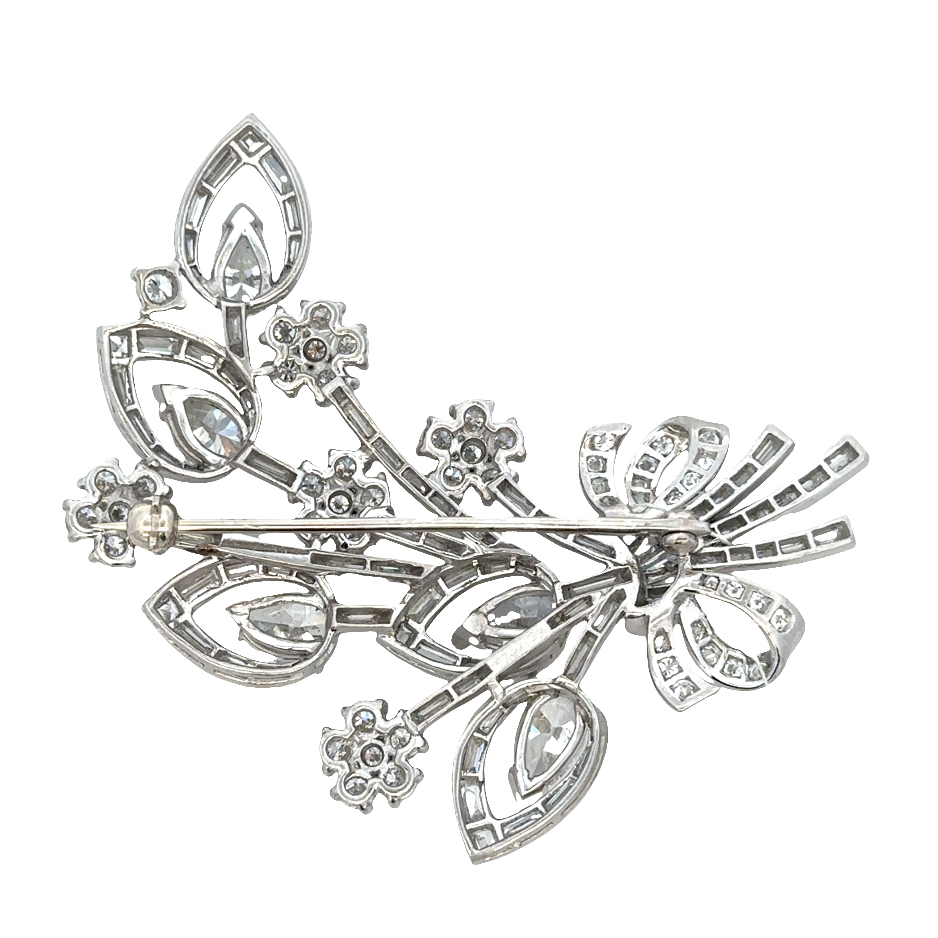 Vintage Mid-Century Platinum Diamond Spray Brooch – Circa 1950s