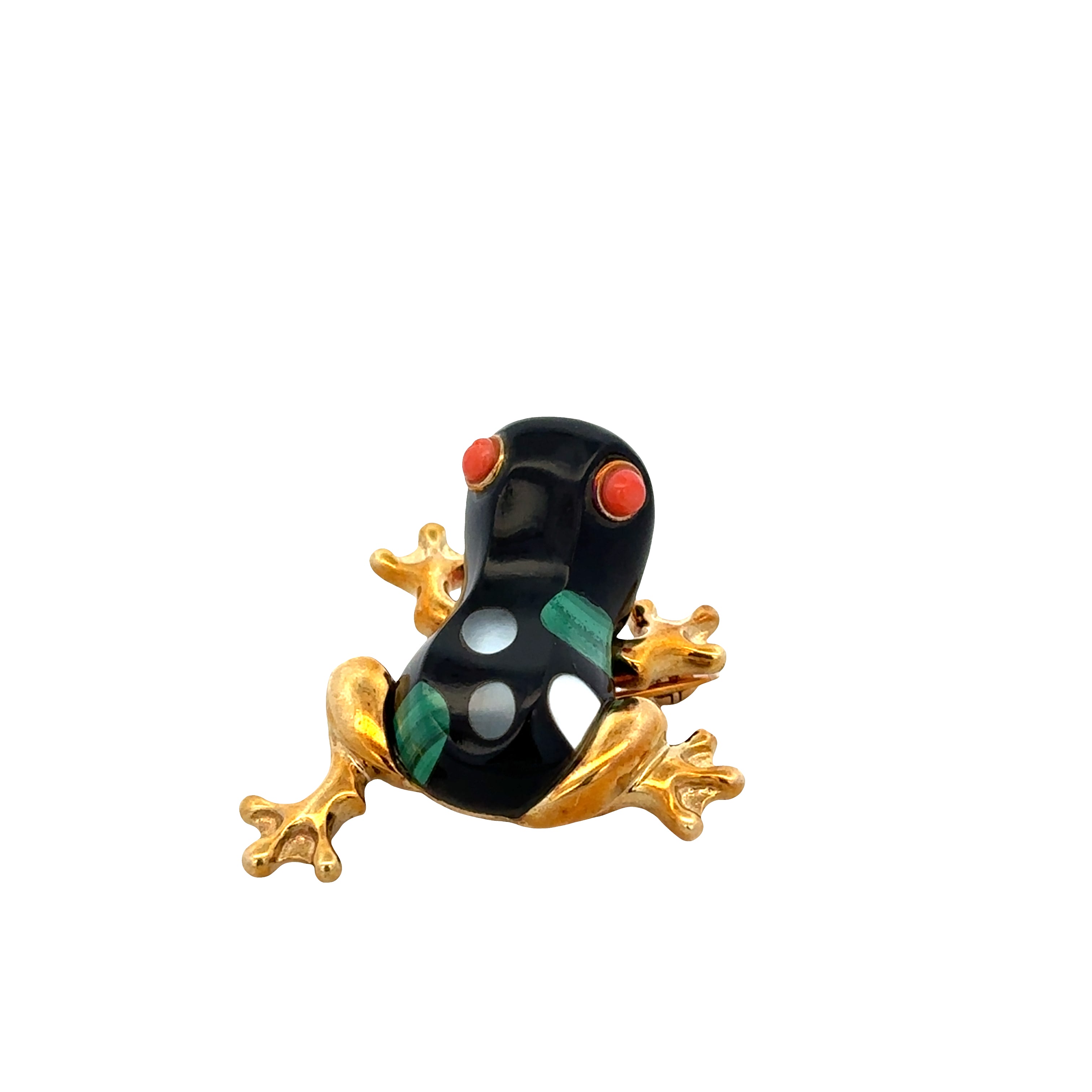 Estate Asch Grossbardt 14k Yellow Gold Frog Brooch