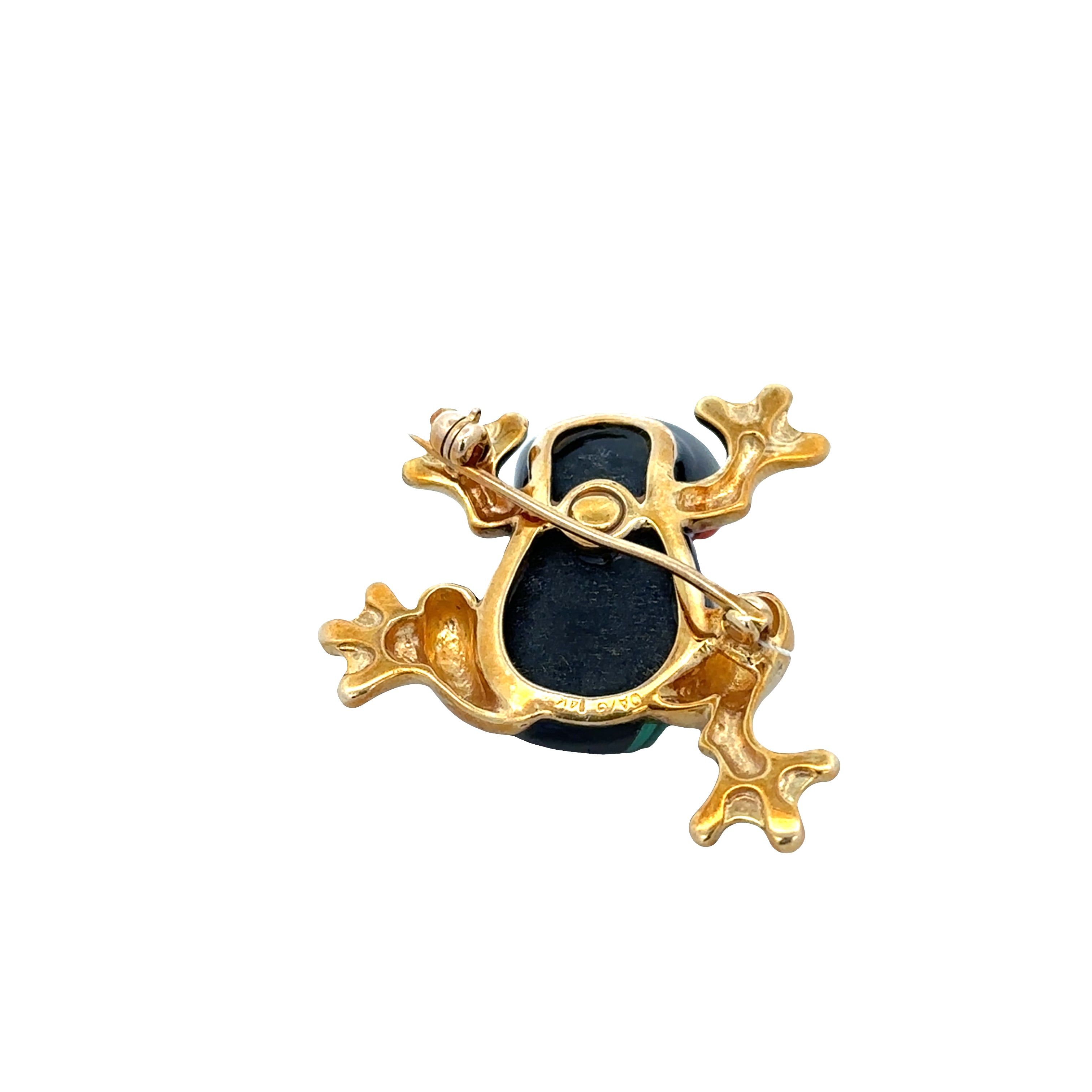 Estate Asch Grossbardt 14k Yellow Gold Frog Brooch