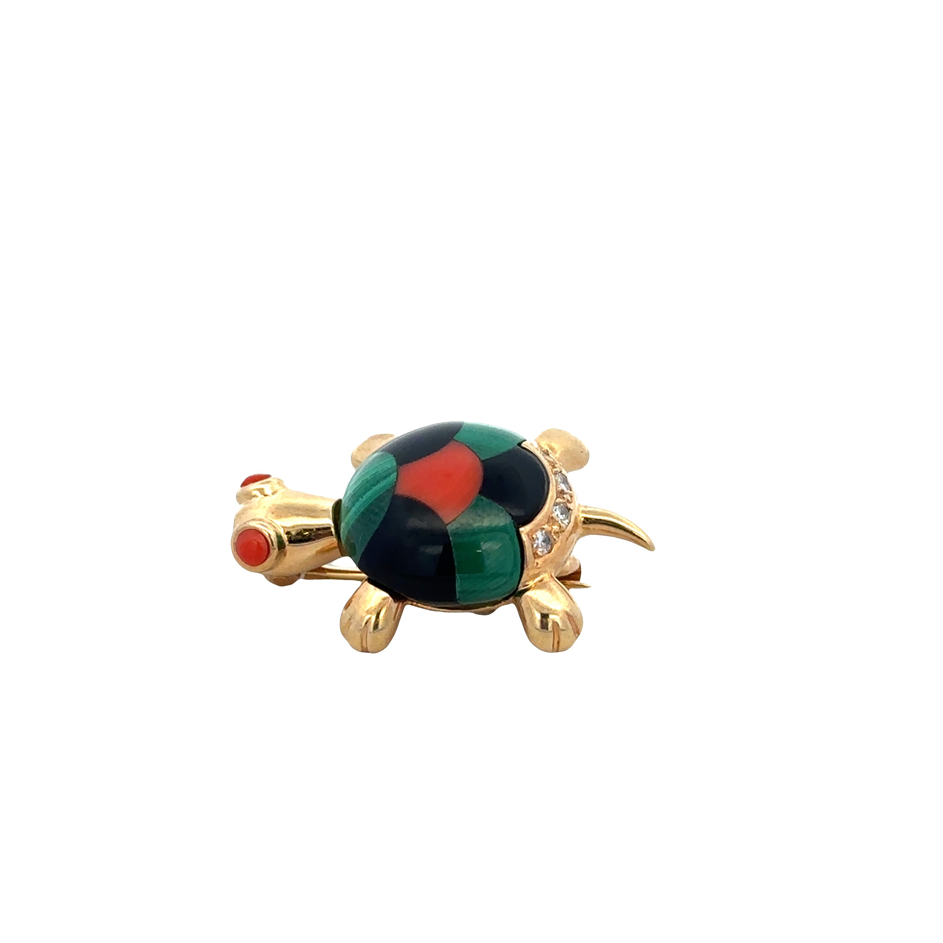 Estate Vintage Asch Grossbardt 14k Yellow Gold Turtle Brooch