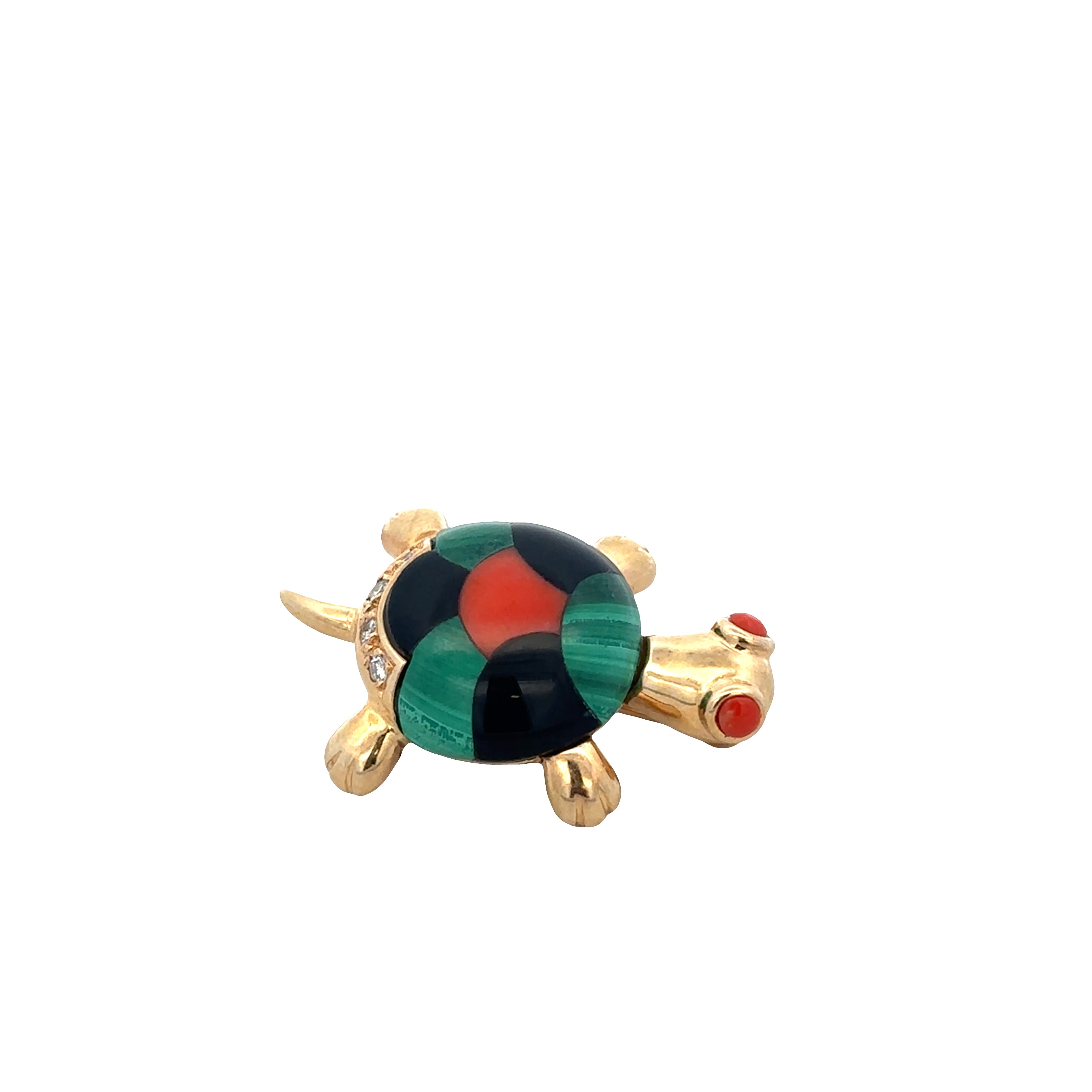 Estate Vintage Asch Grossbardt 14k Yellow Gold Turtle Brooch