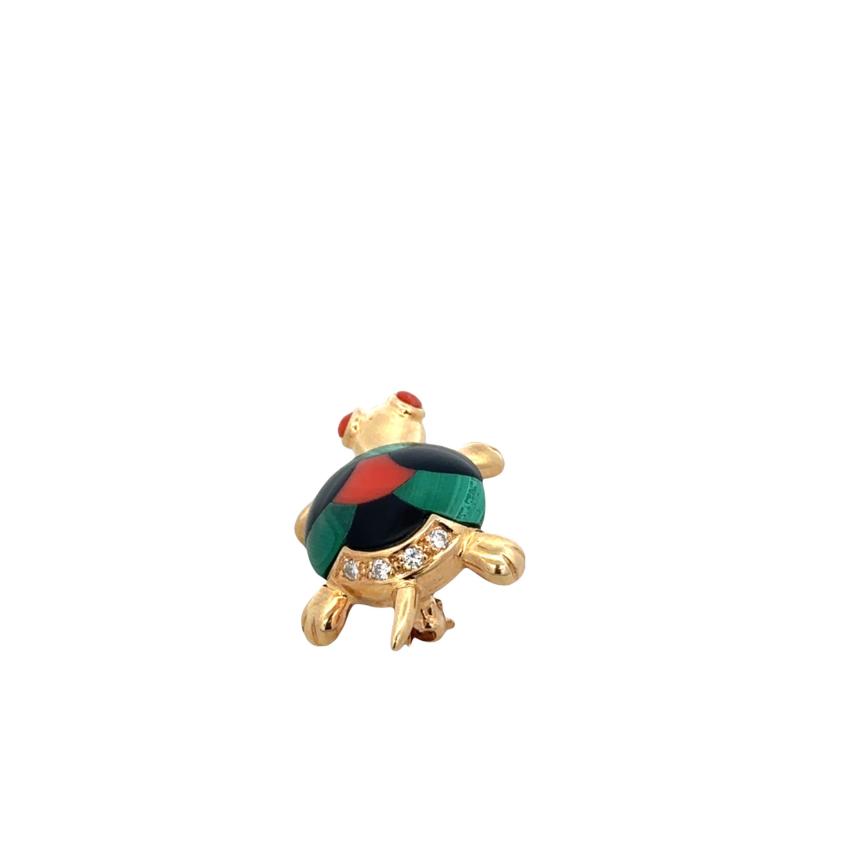 Estate Vintage Asch Grossbardt 14k Yellow Gold Turtle Brooch
