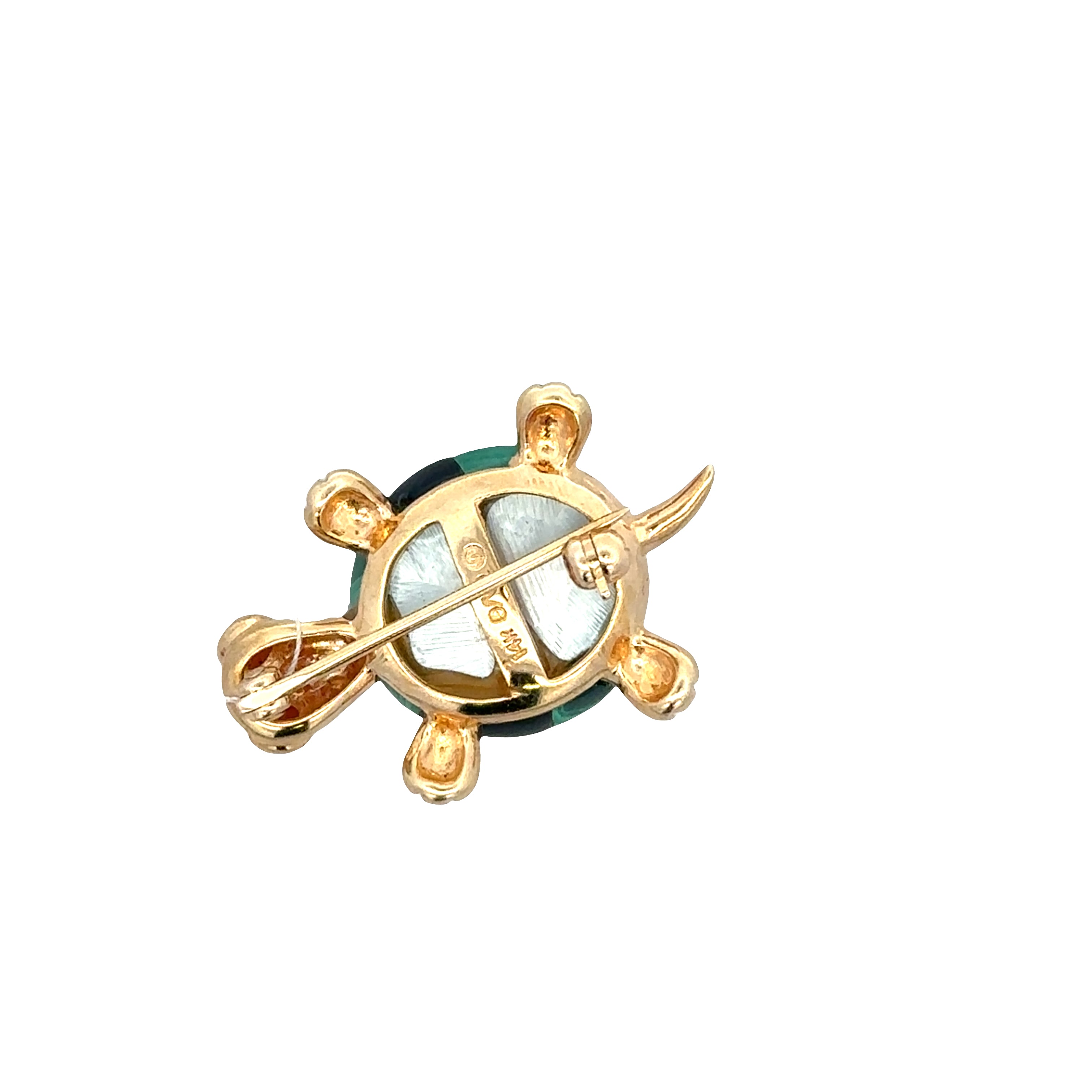 Estate Vintage Asch Grossbardt 14k Yellow Gold Turtle Brooch