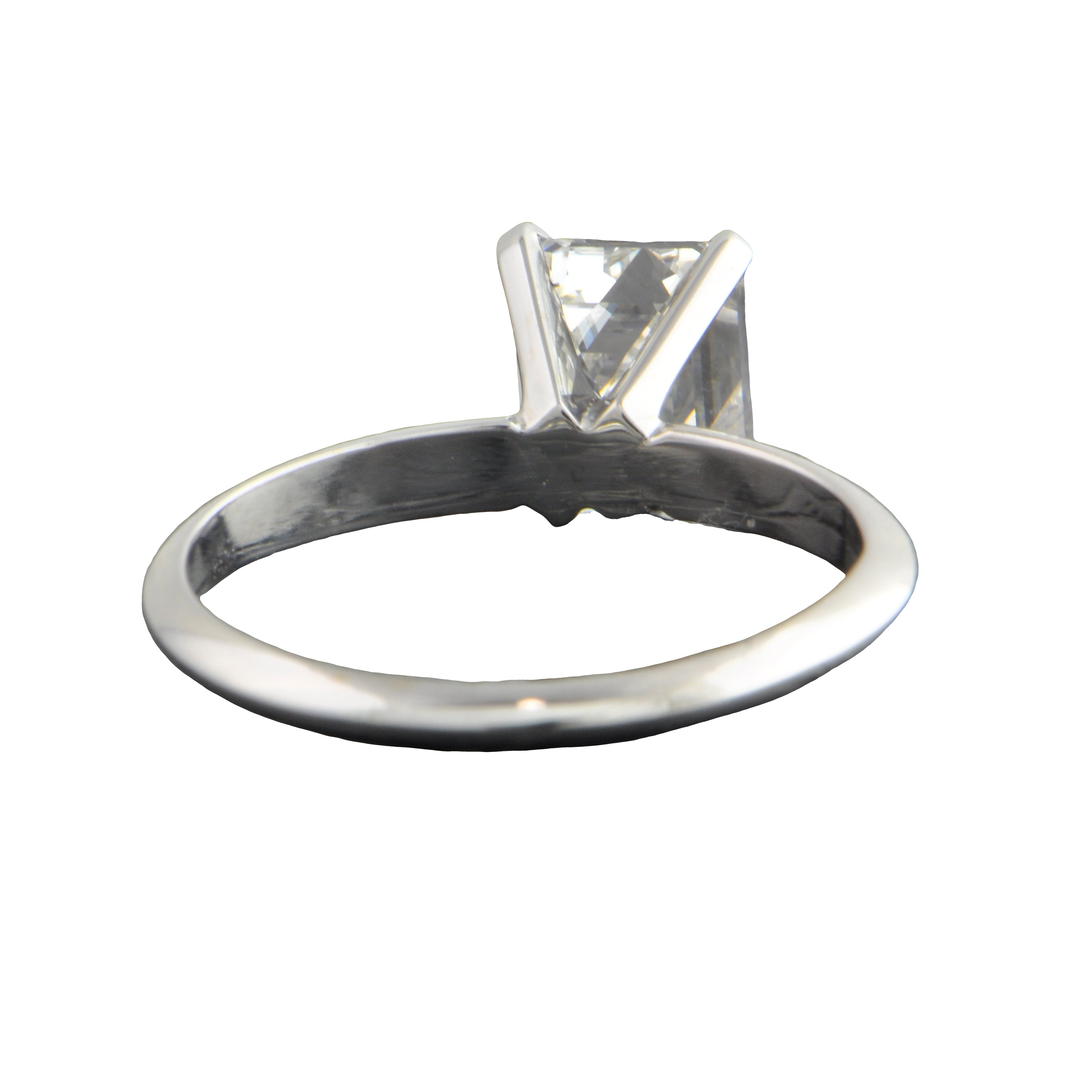 2.01 ct. Emerald Cut Diamond Engagement Ring in White Gold