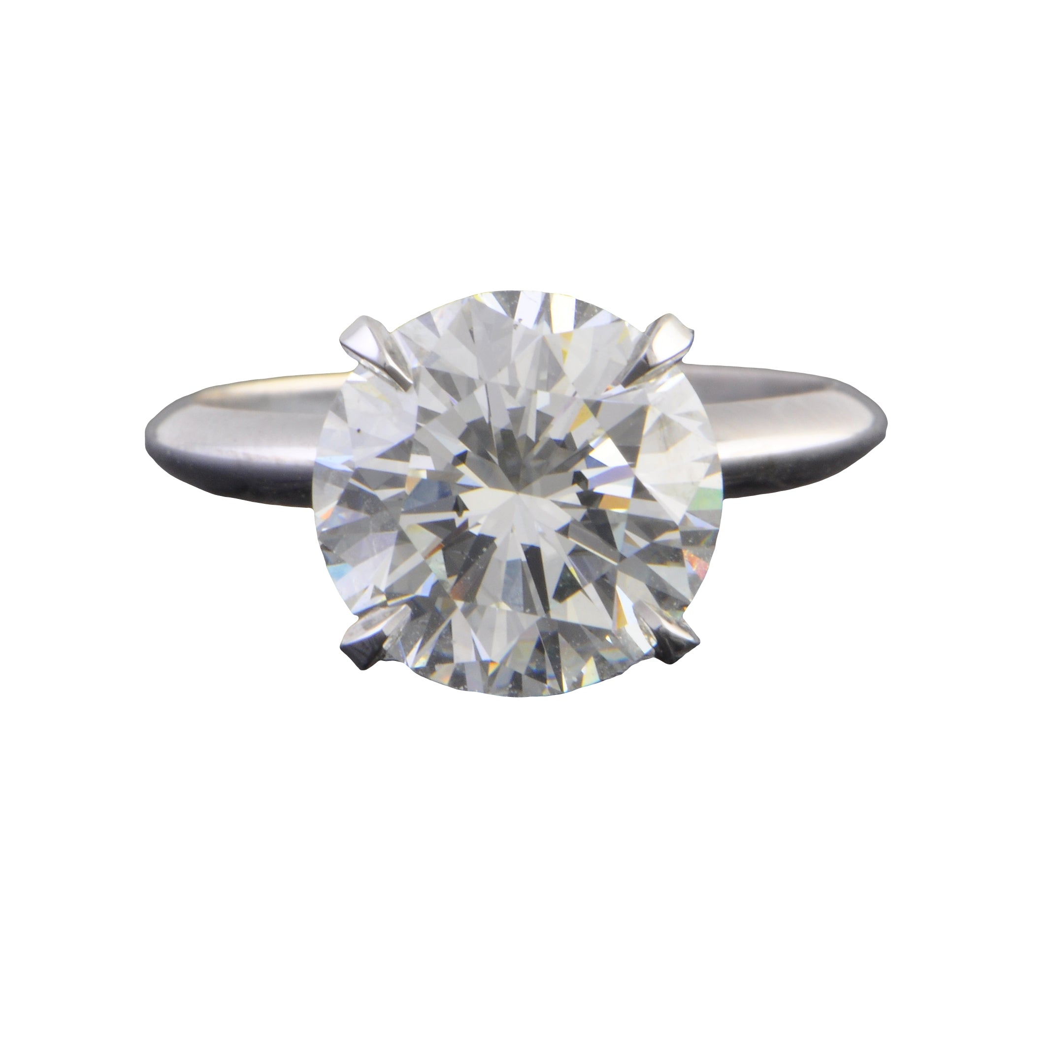 GIA 4.04 ct. I-VV2 Round Brilliant Cut Diamond Engagement Ring