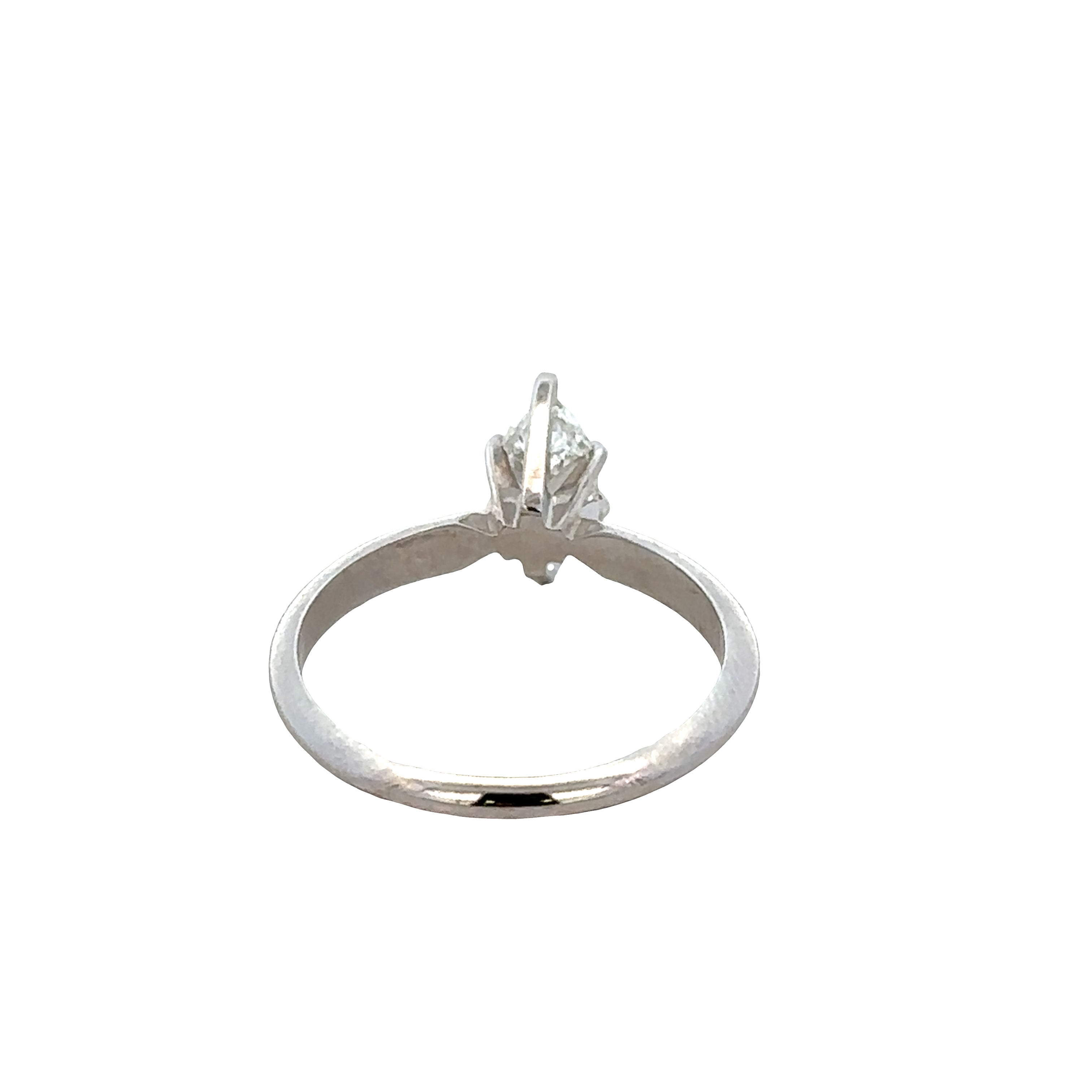 14k White Gold Marquise Diamond Engagement Ring – Size 6.5