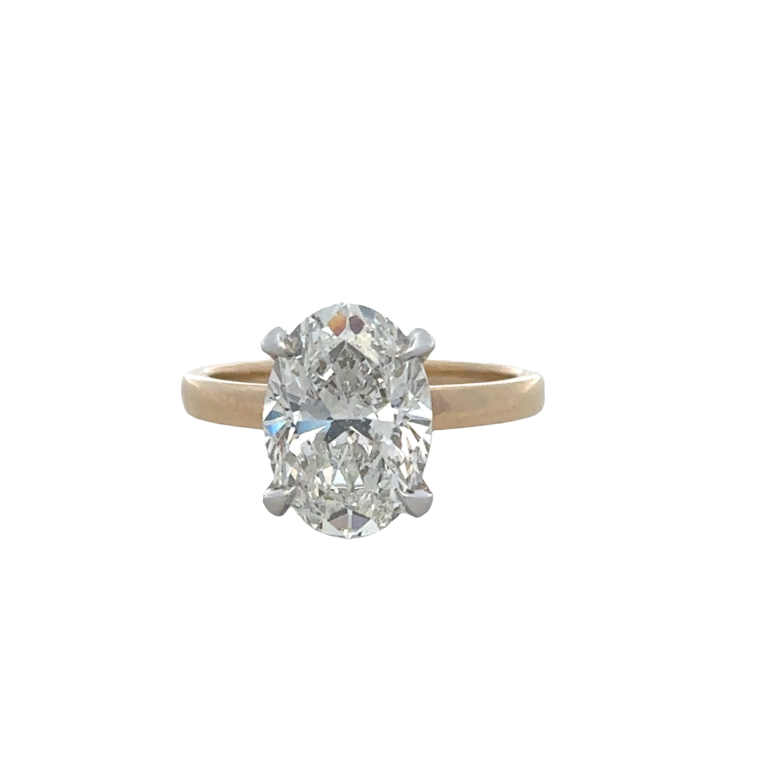 14k Yellow Gold Oval Diamond Engagement Ring – GIA Certified, Size 7