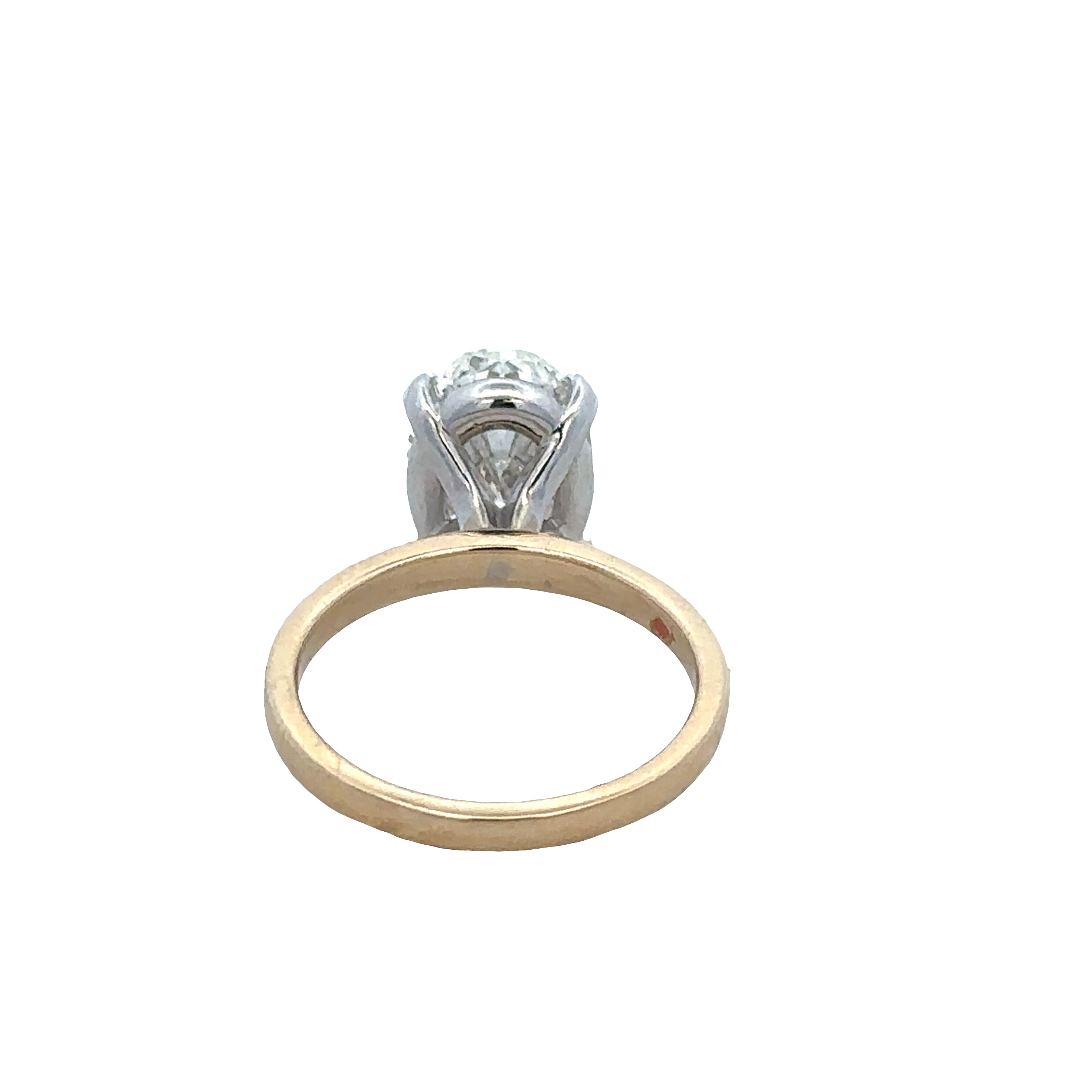 14k Yellow Gold Oval Diamond Engagement Ring – GIA Certified, Size 7