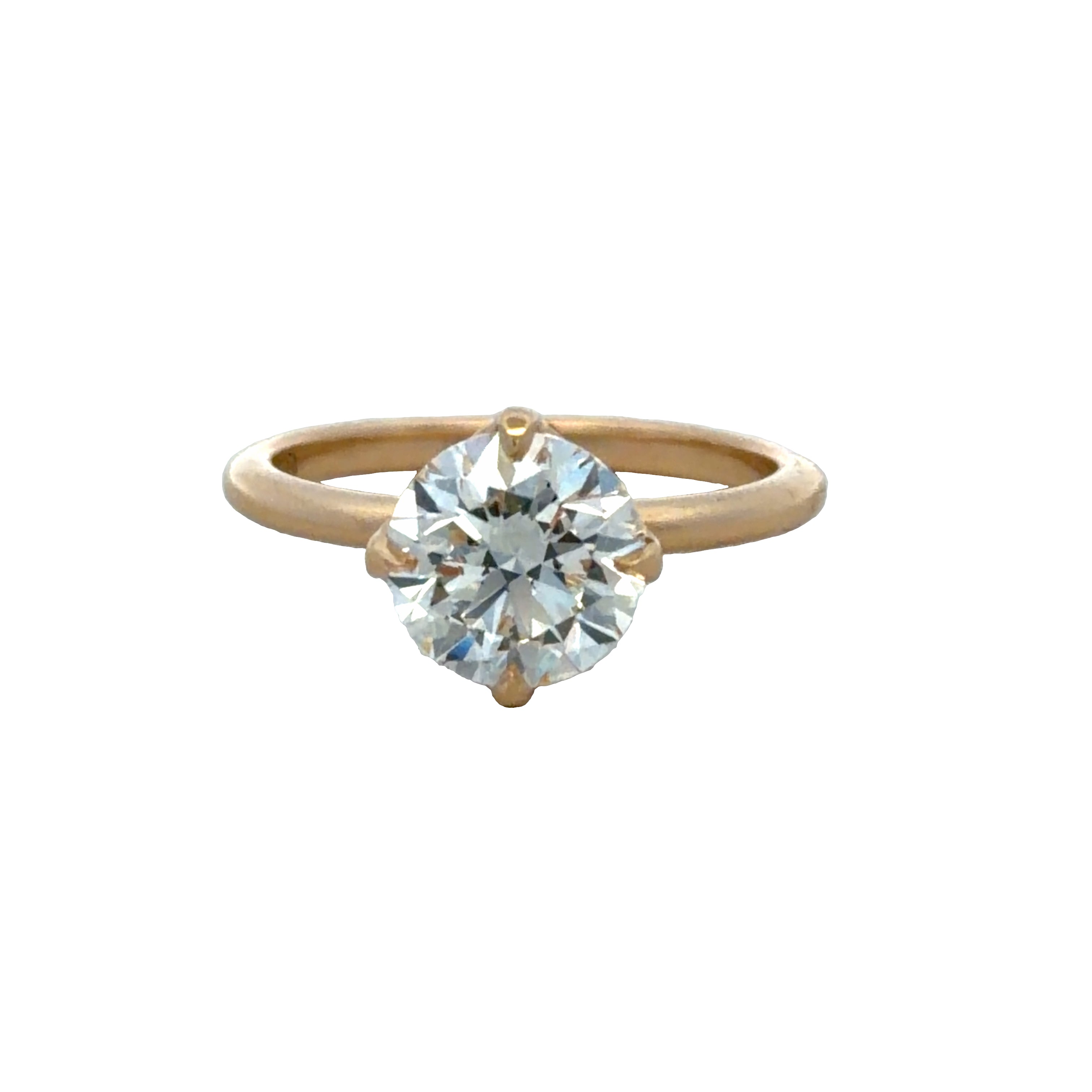 18k Yellow Gold GIA 2.10 CT Round Brilliant Cut Diamond Solitaire Engagement Ring – Size 6.5