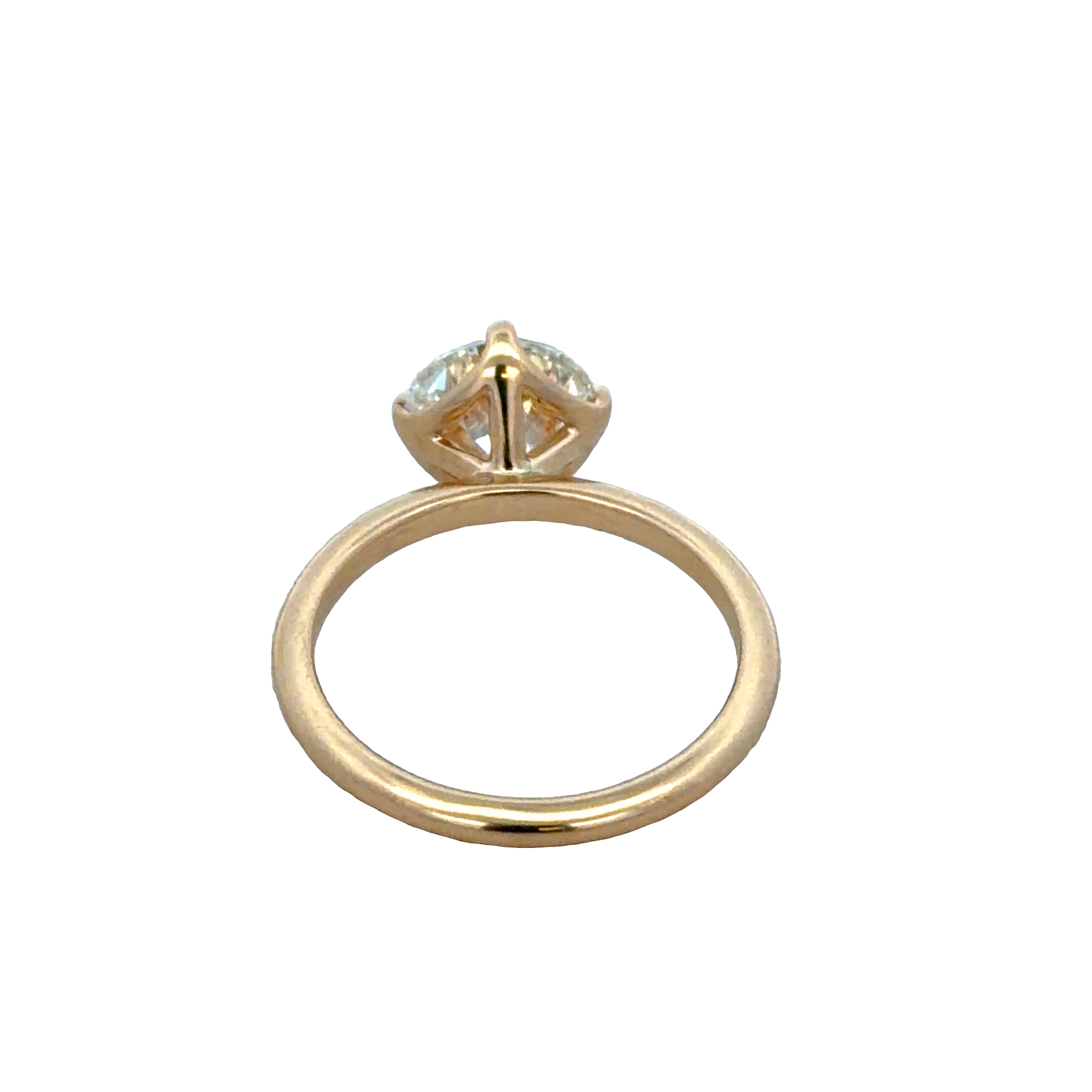 18k Yellow Gold GIA 2.10 CT Round Brilliant Cut Diamond Solitaire Engagement Ring – Size 6.5