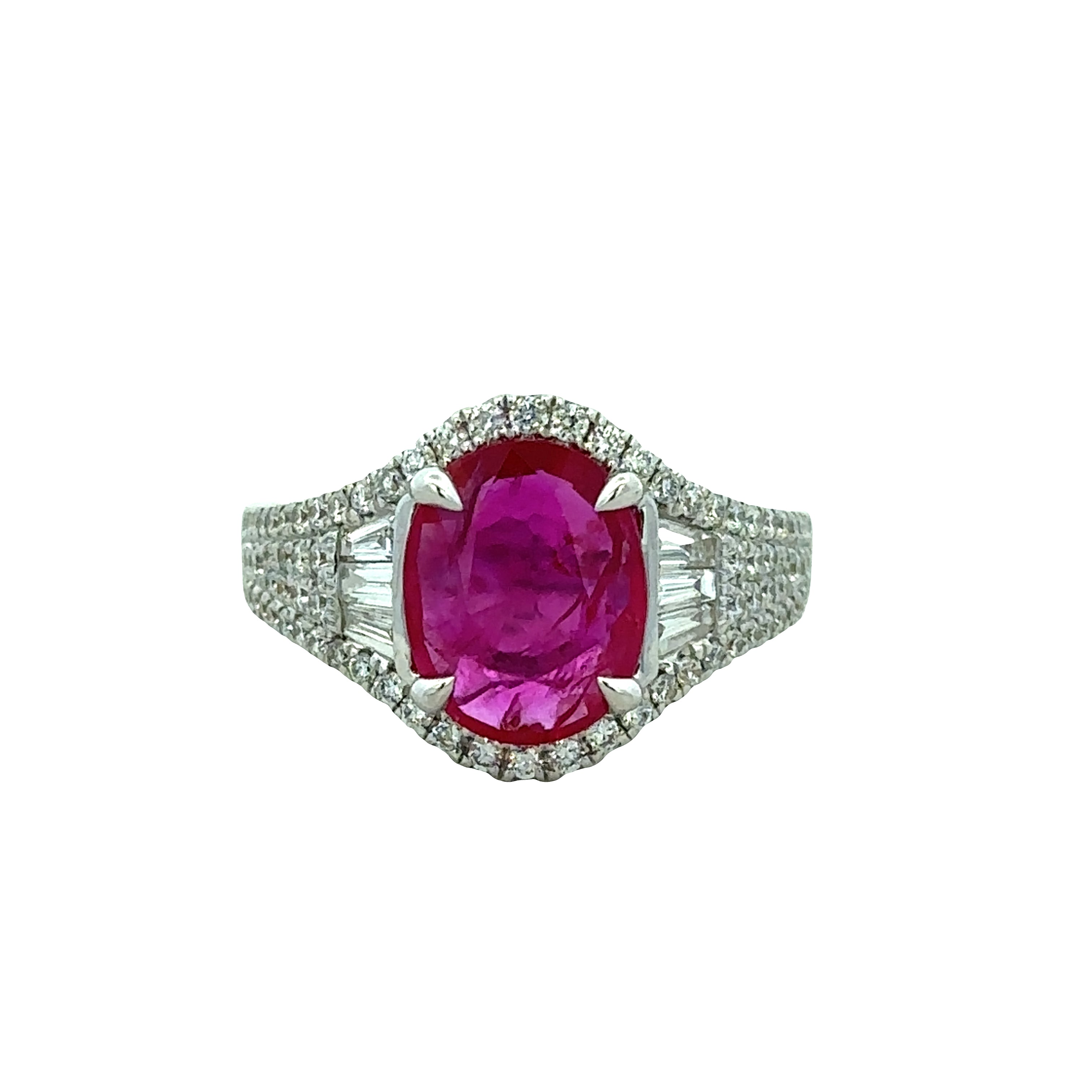 18k White Gold Ruby & Diamond Ring