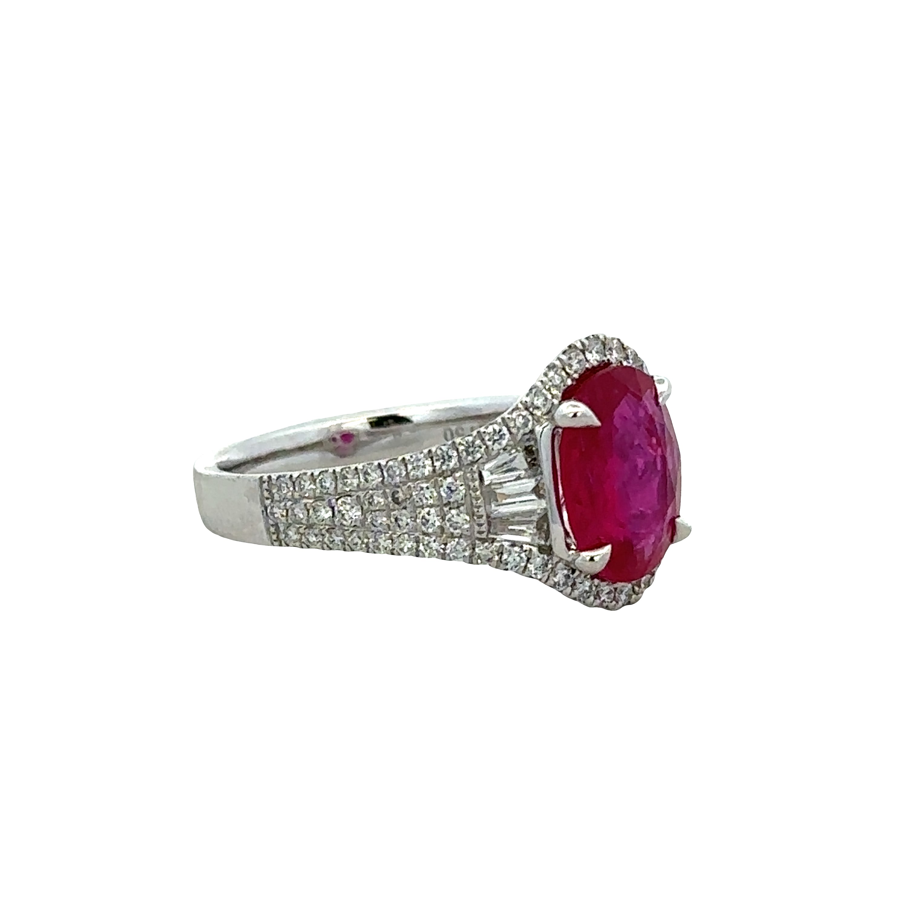 18k White Gold Ruby & Diamond Ring