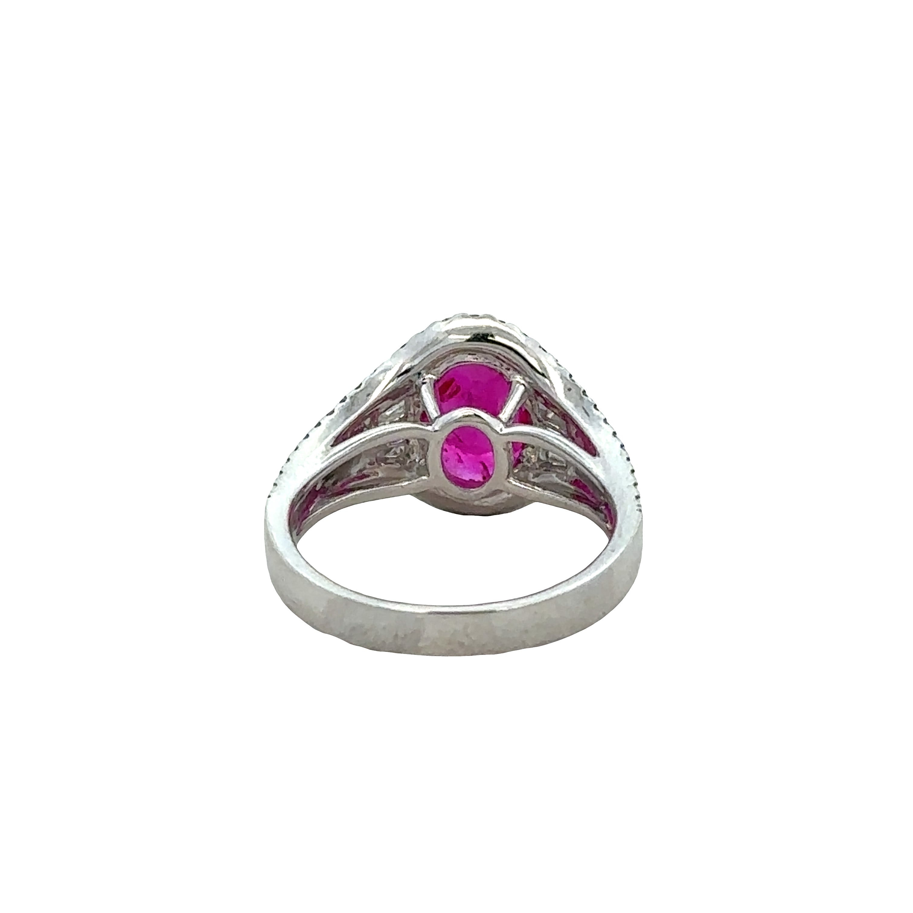 18k White Gold Ruby & Diamond Ring