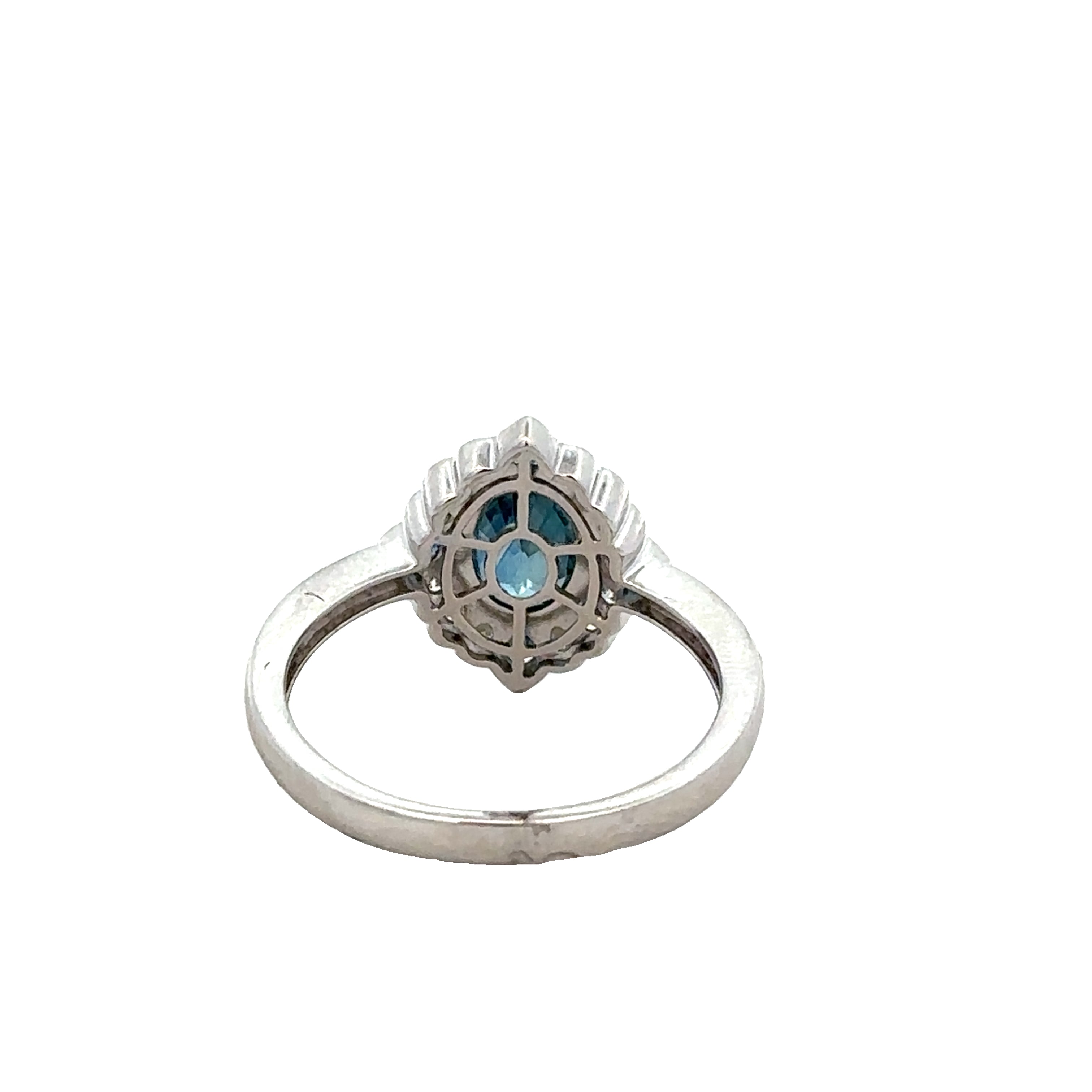 Vintage Inspired Sapphire and Diamond Ring in White Gold