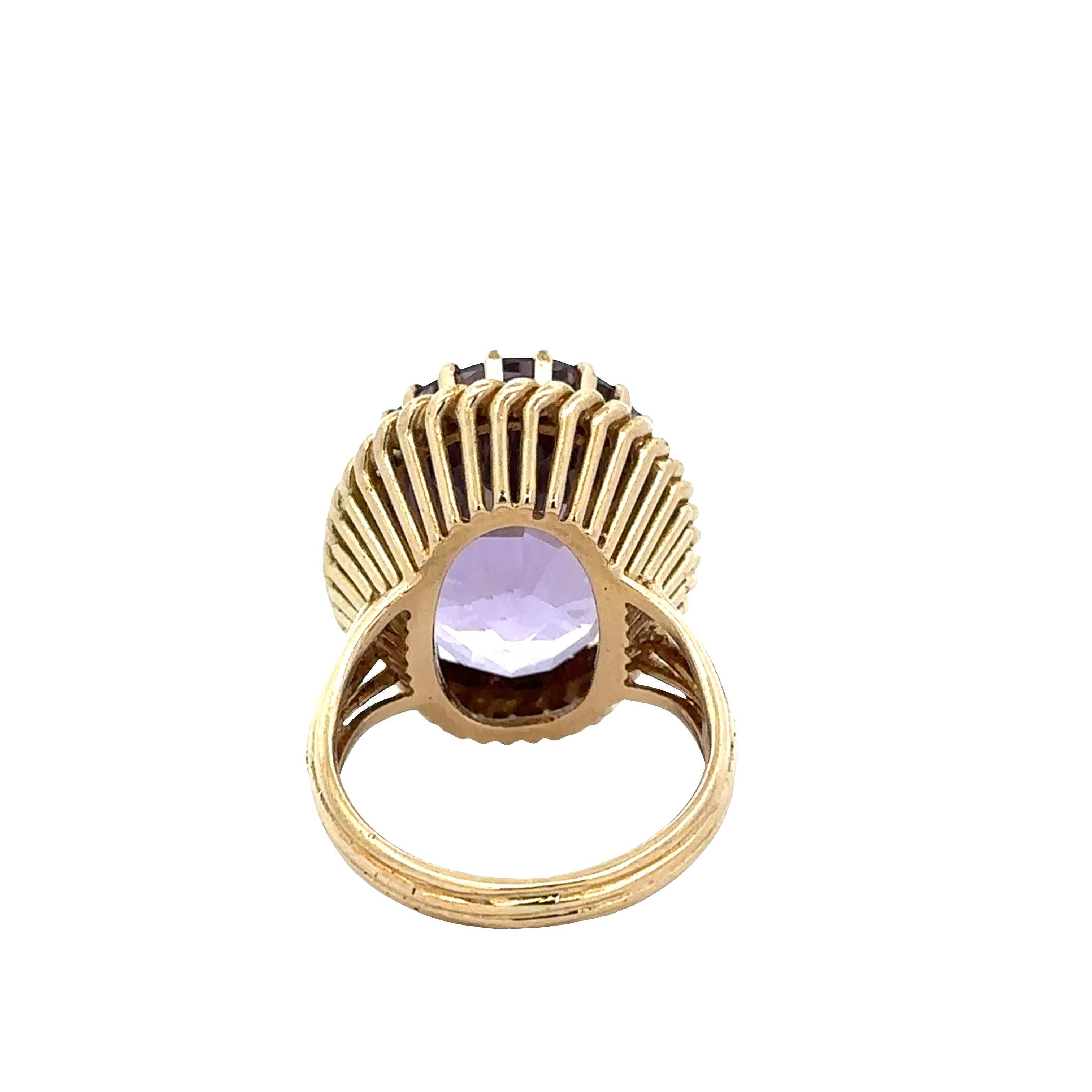 Statement 18k Yellow Gold Amethyst Ring – Size 5.75