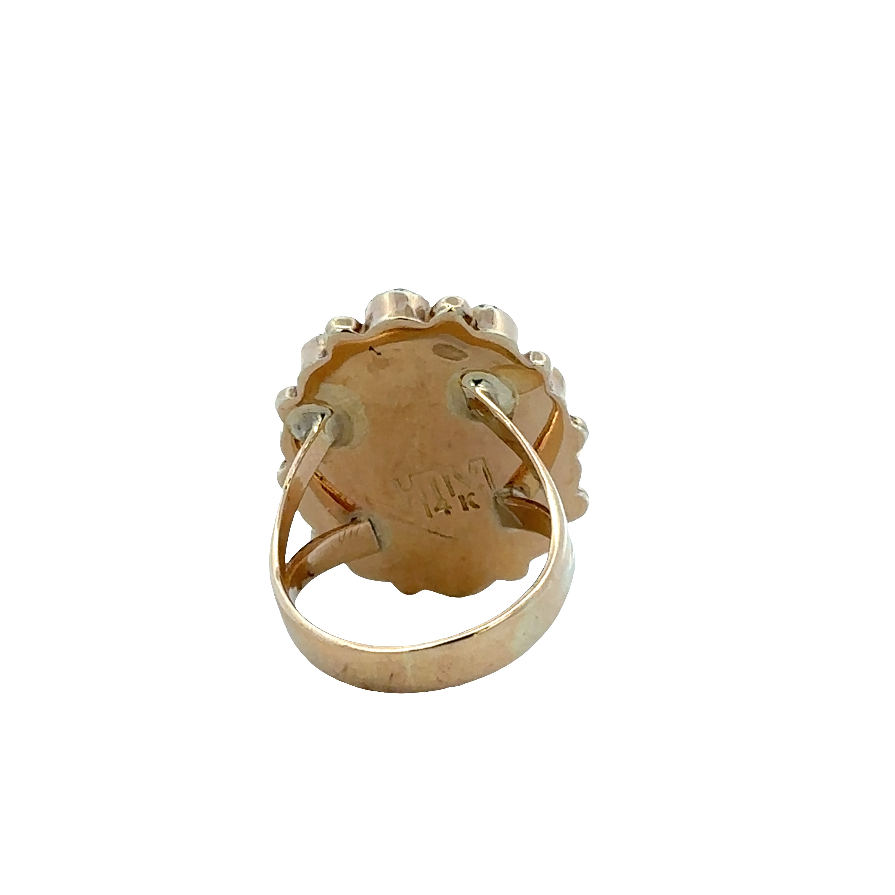 14k Yellow Gold Turquoise Blossom Statement Ring – Size 6.25