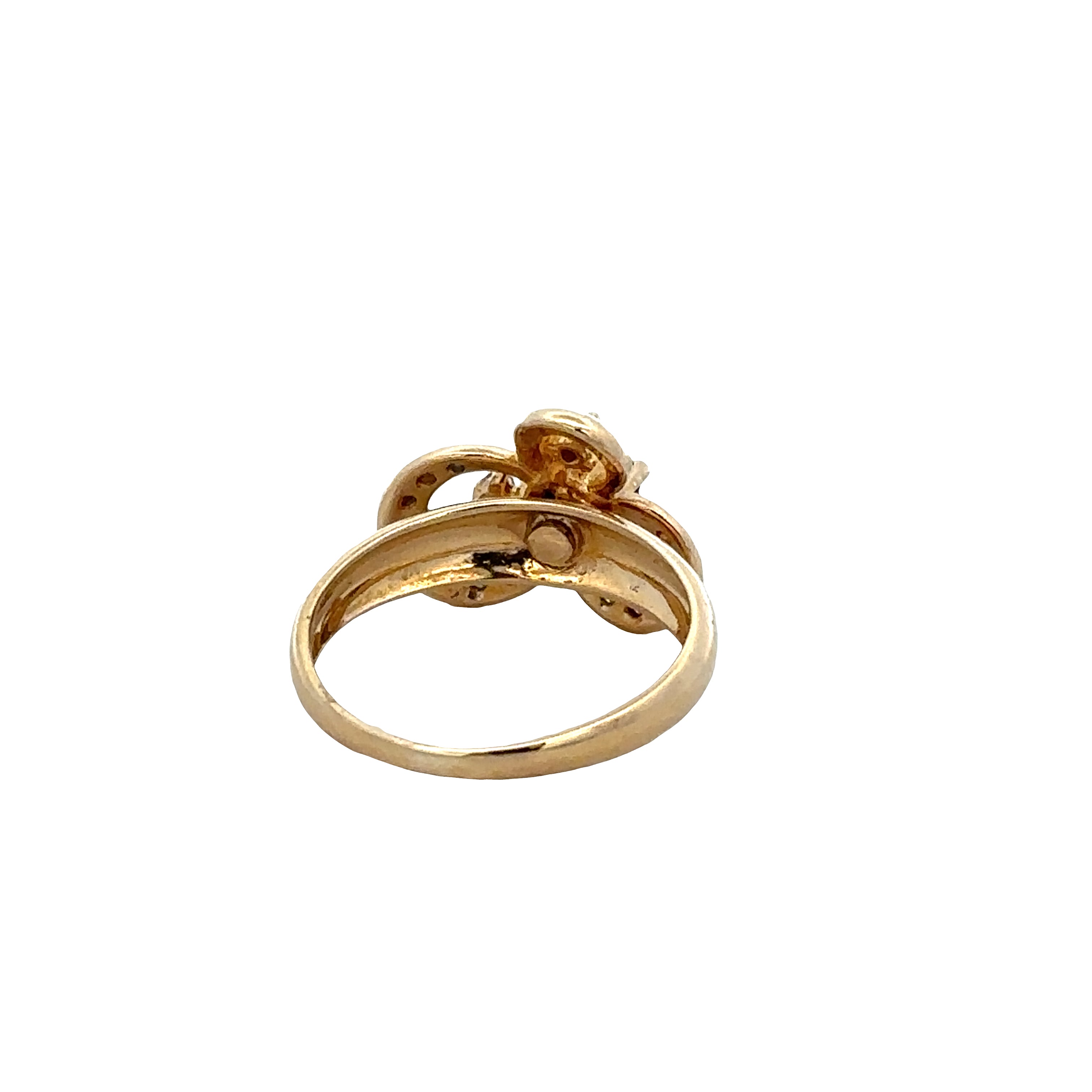 18k Yellow Gold Ruby & Diamond Spinner Ring – Size 5.25