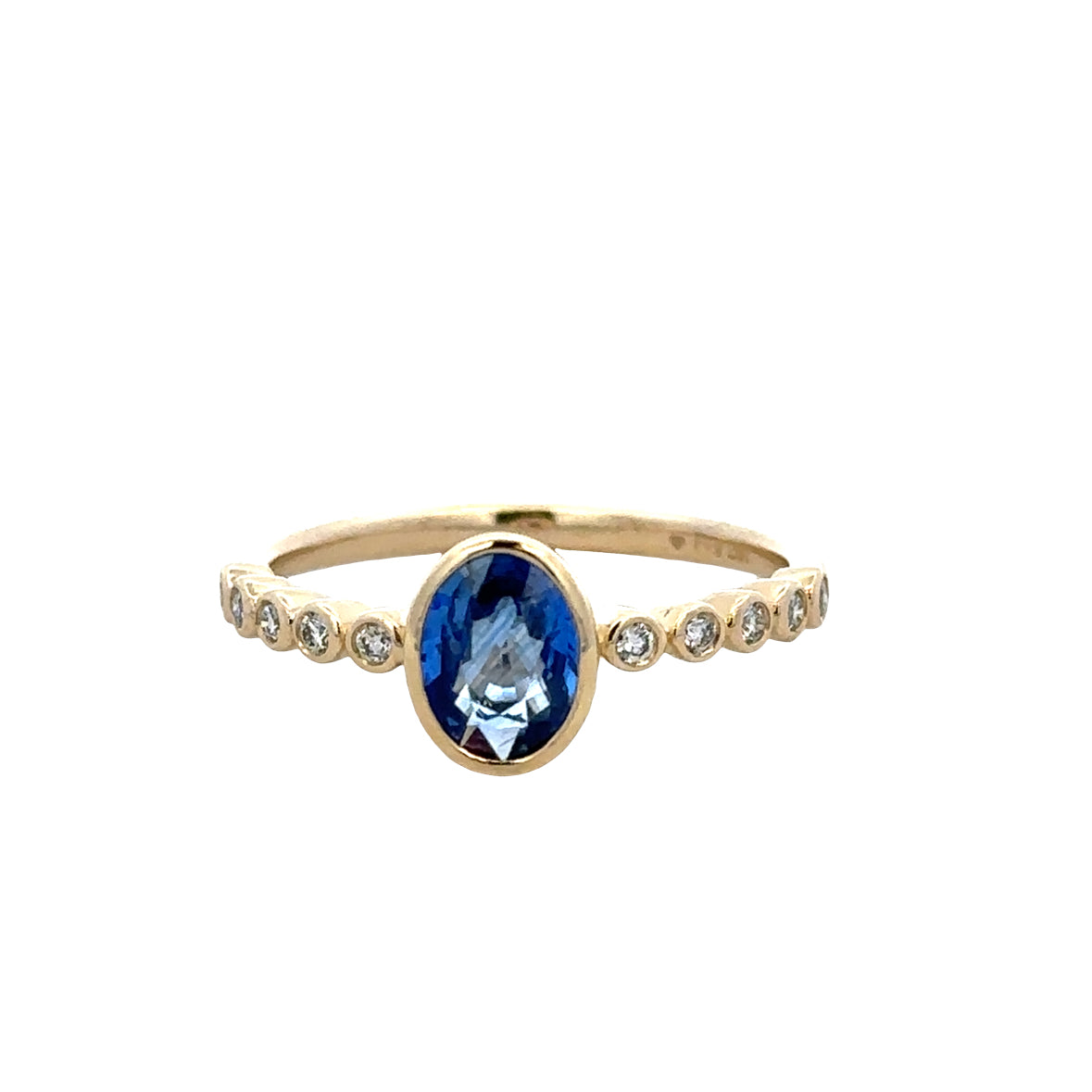 14k Yellow Gold Sapphire & Diamond Ring – Size 6.5