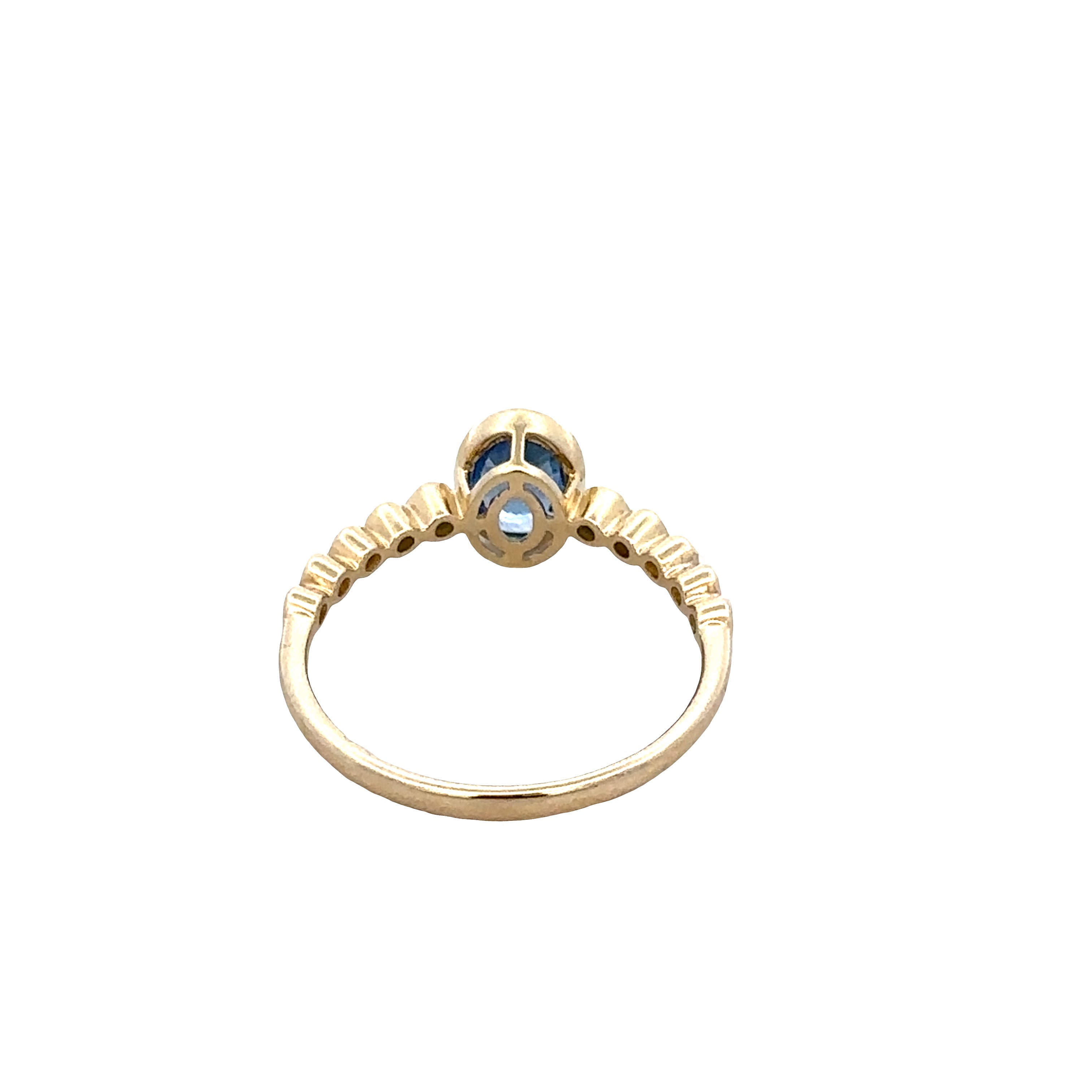 14k Yellow Gold Sapphire & Diamond Ring – Size 6.5