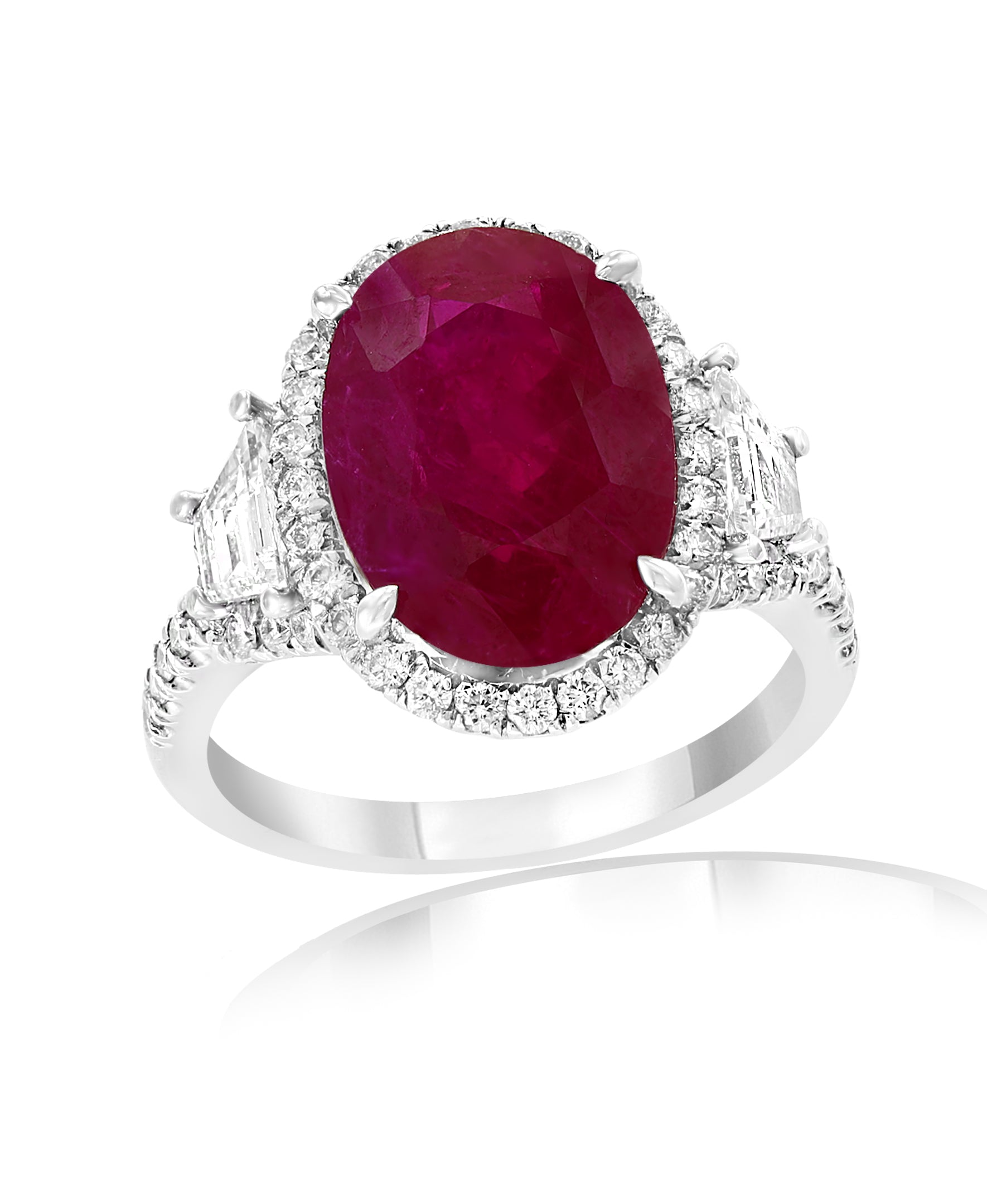 Platinum Burmese Ruby & Diamond Statement Ring – Size 6.5