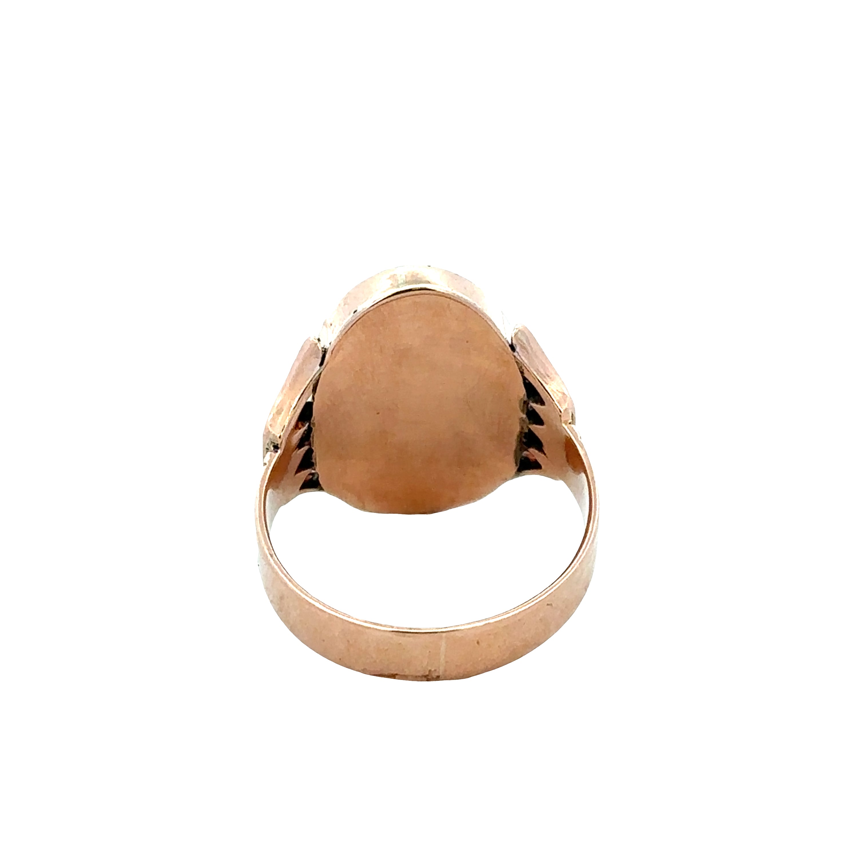 Antique Victorian 9k Rose Gold Mahogany Obsidian Ring – Size 7, Circa 1900s