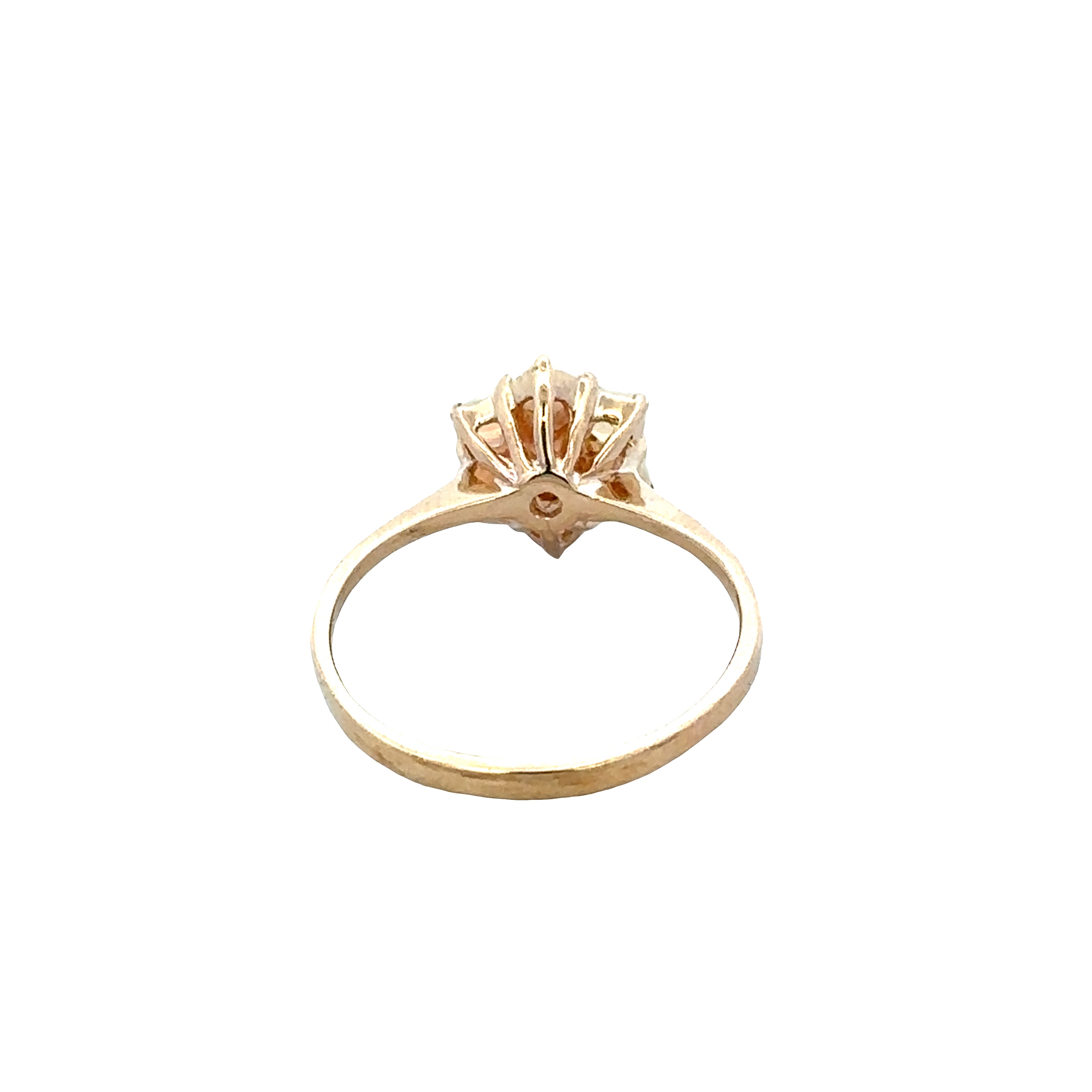 Vintage 14k Yellow Gold Opal Cluster Ring – Size 6.75