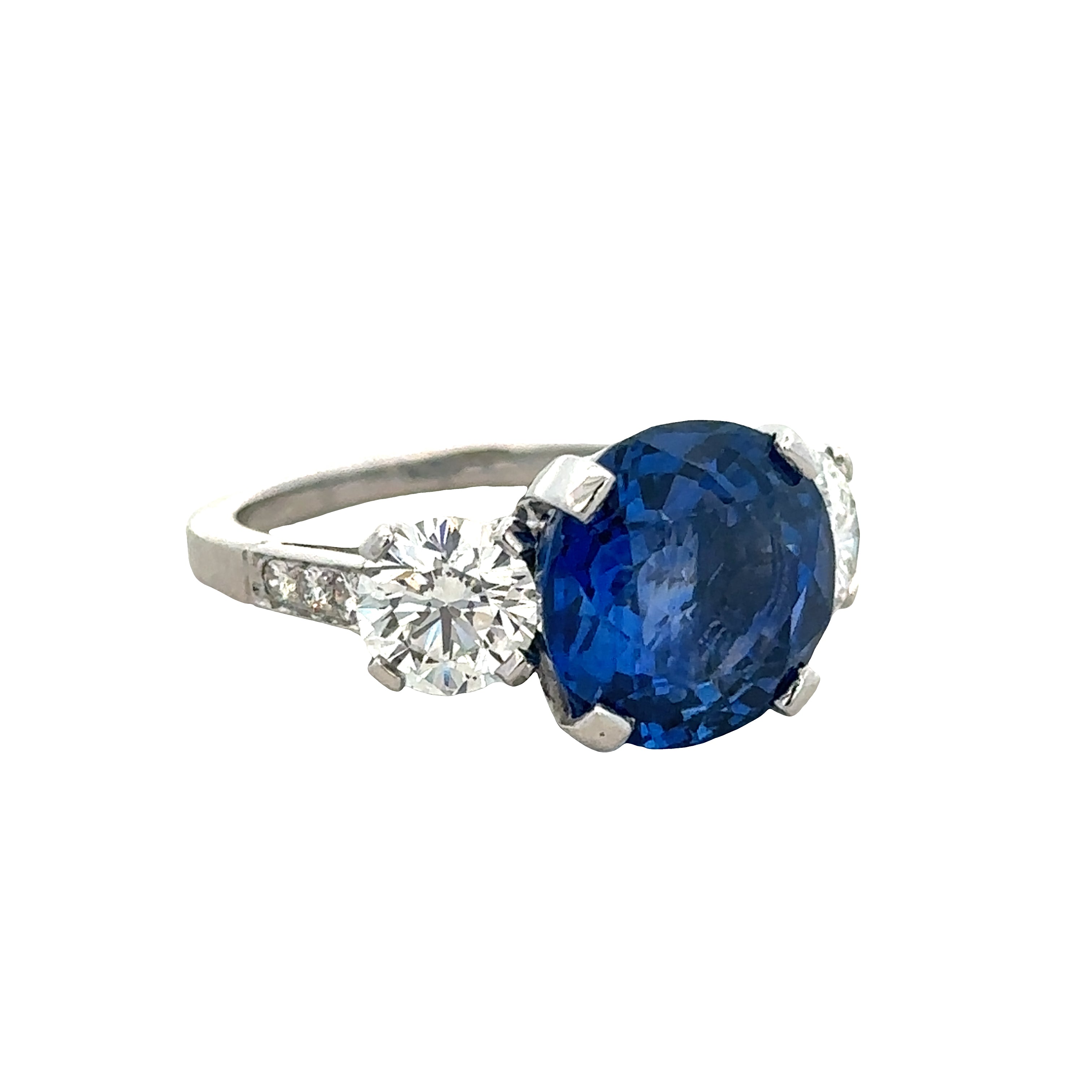 Estate Tiffany & Co. Platinum Sri Lankan Sapphire & Diamond Ring – Size 5.25