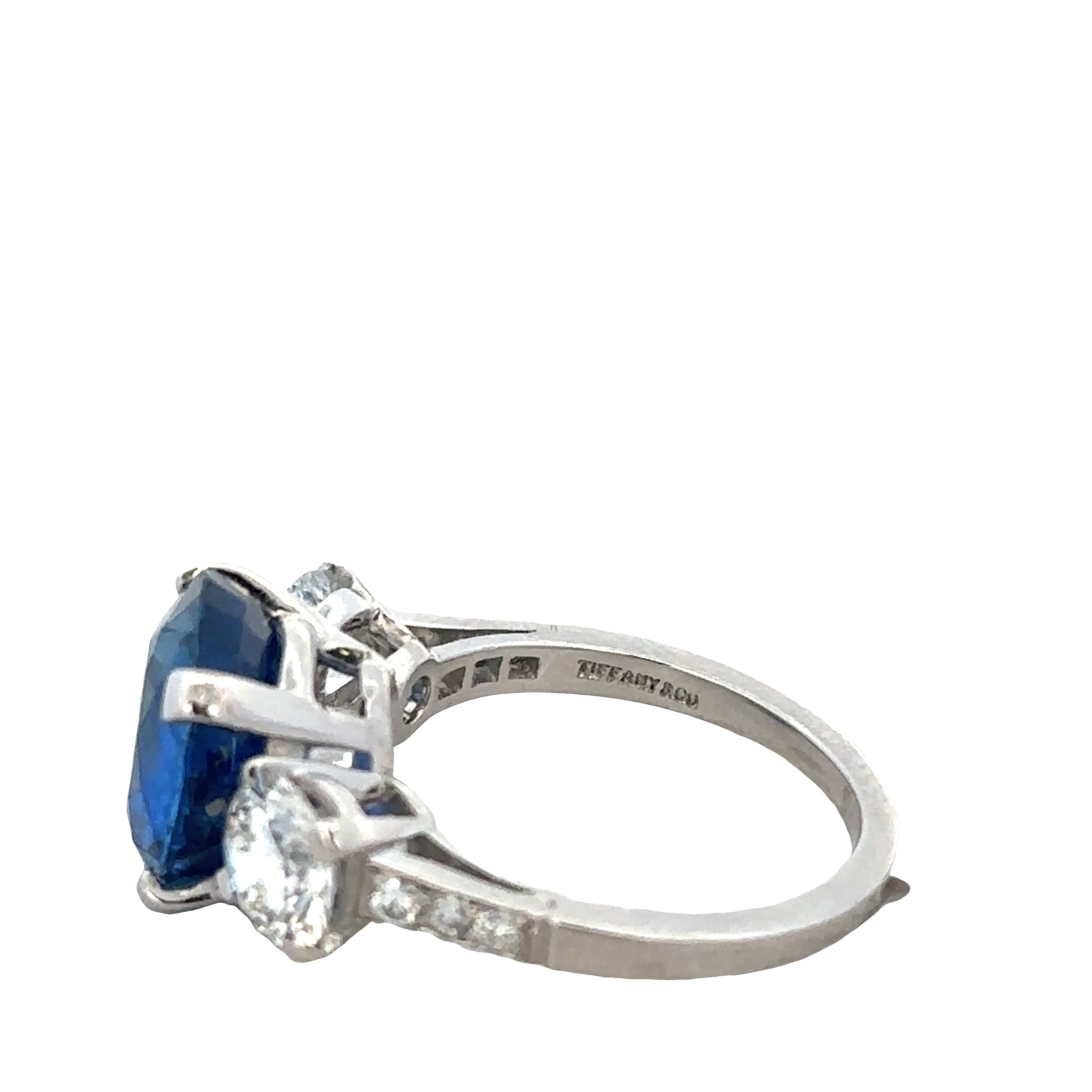 Estate Tiffany & Co. Platinum Sri Lankan Sapphire & Diamond Ring – Size 5.25