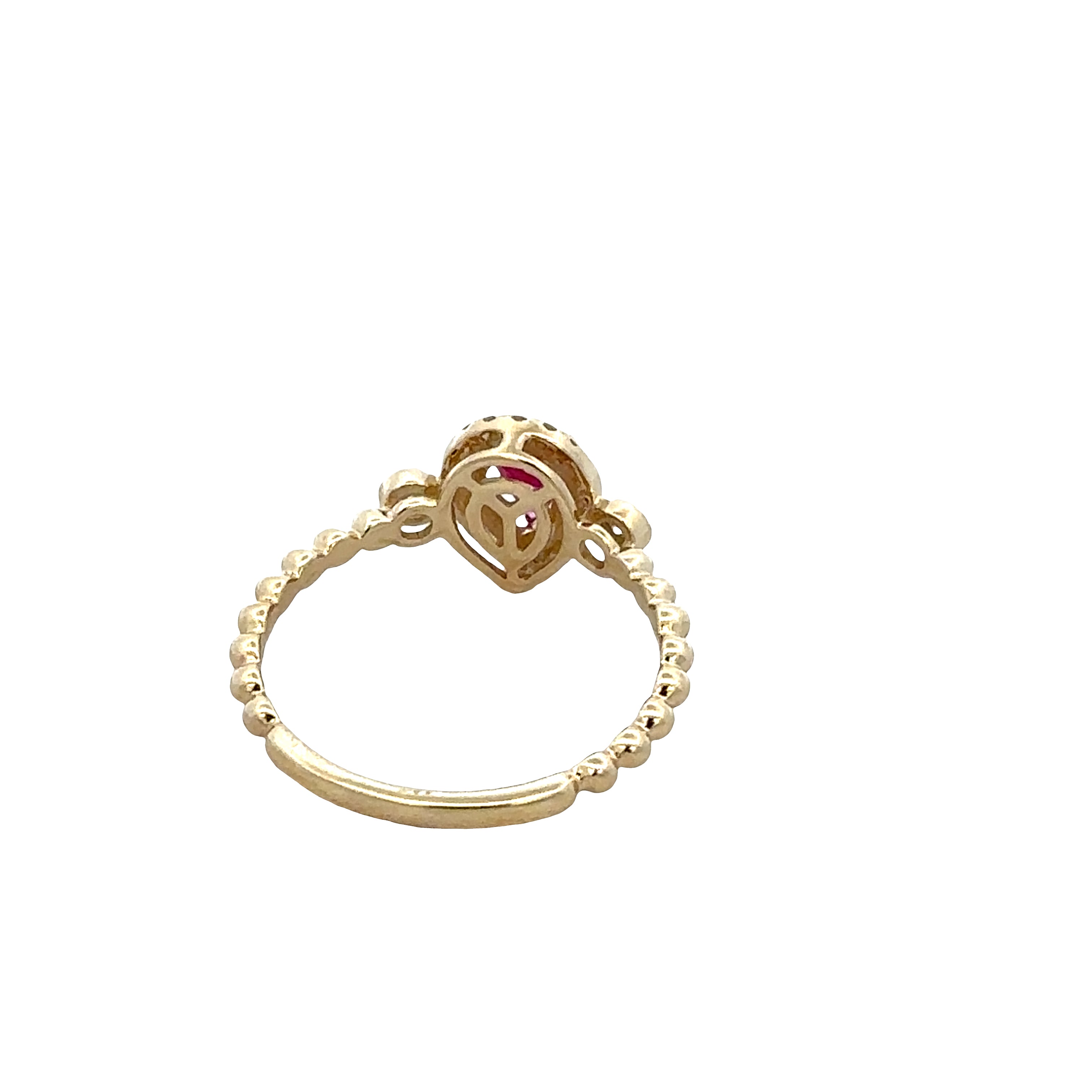 14k Yellow Gold Ruby & Diamond Ring – Size 7