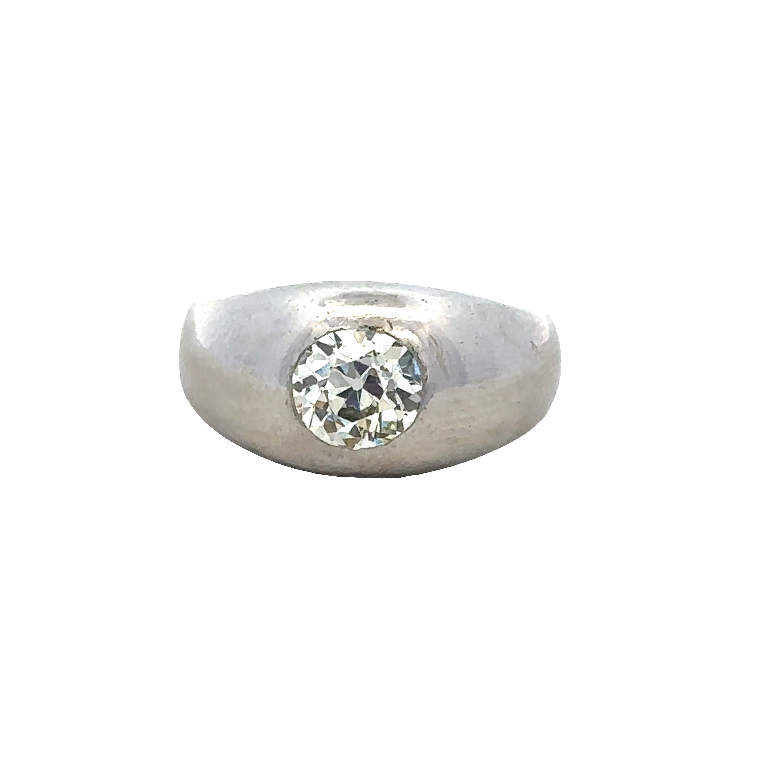 Platinum Old European Cut Diamond Signet Ring – Size 6.75