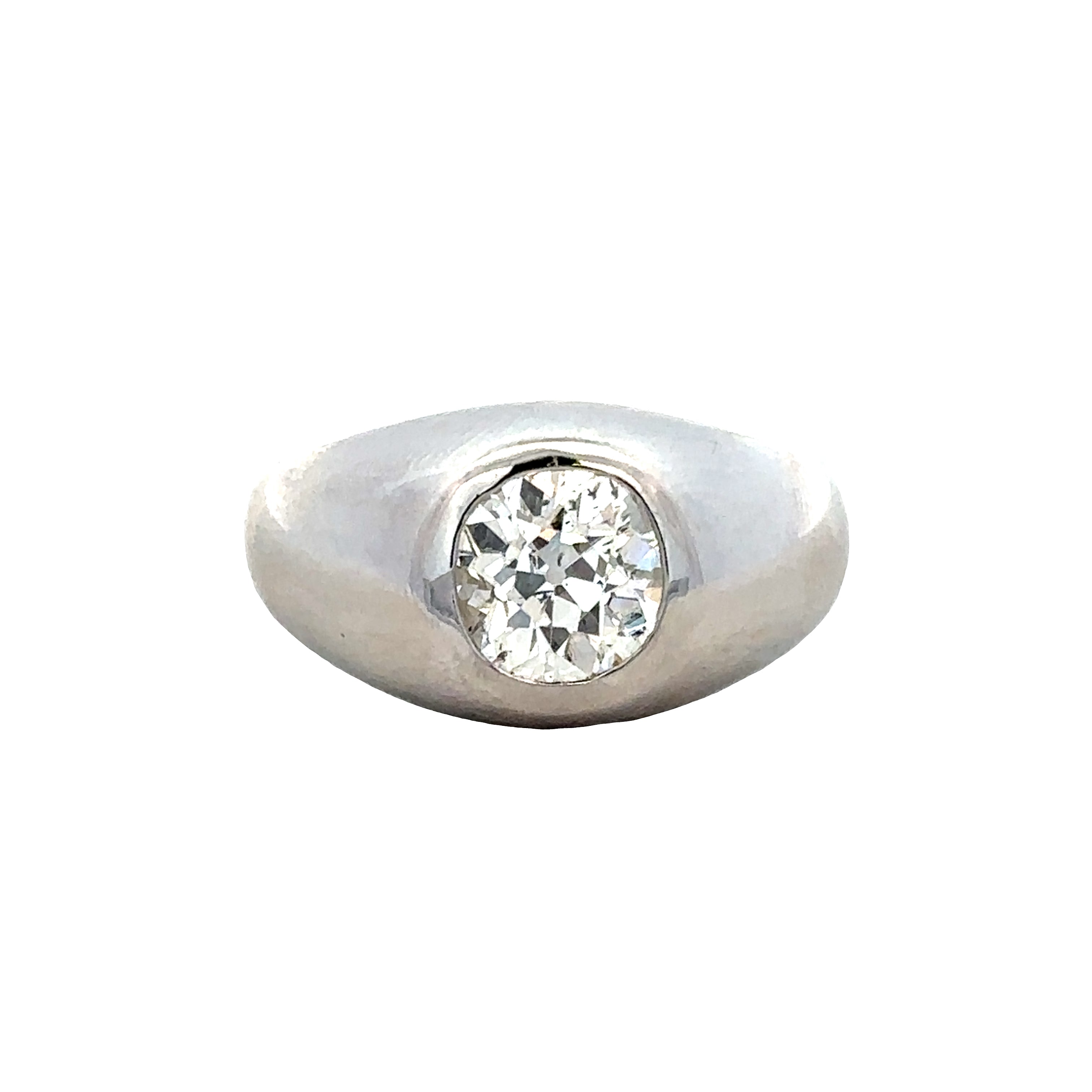 Platinum Old European Cut Diamond Gentleman's Signet Ring – Size 10