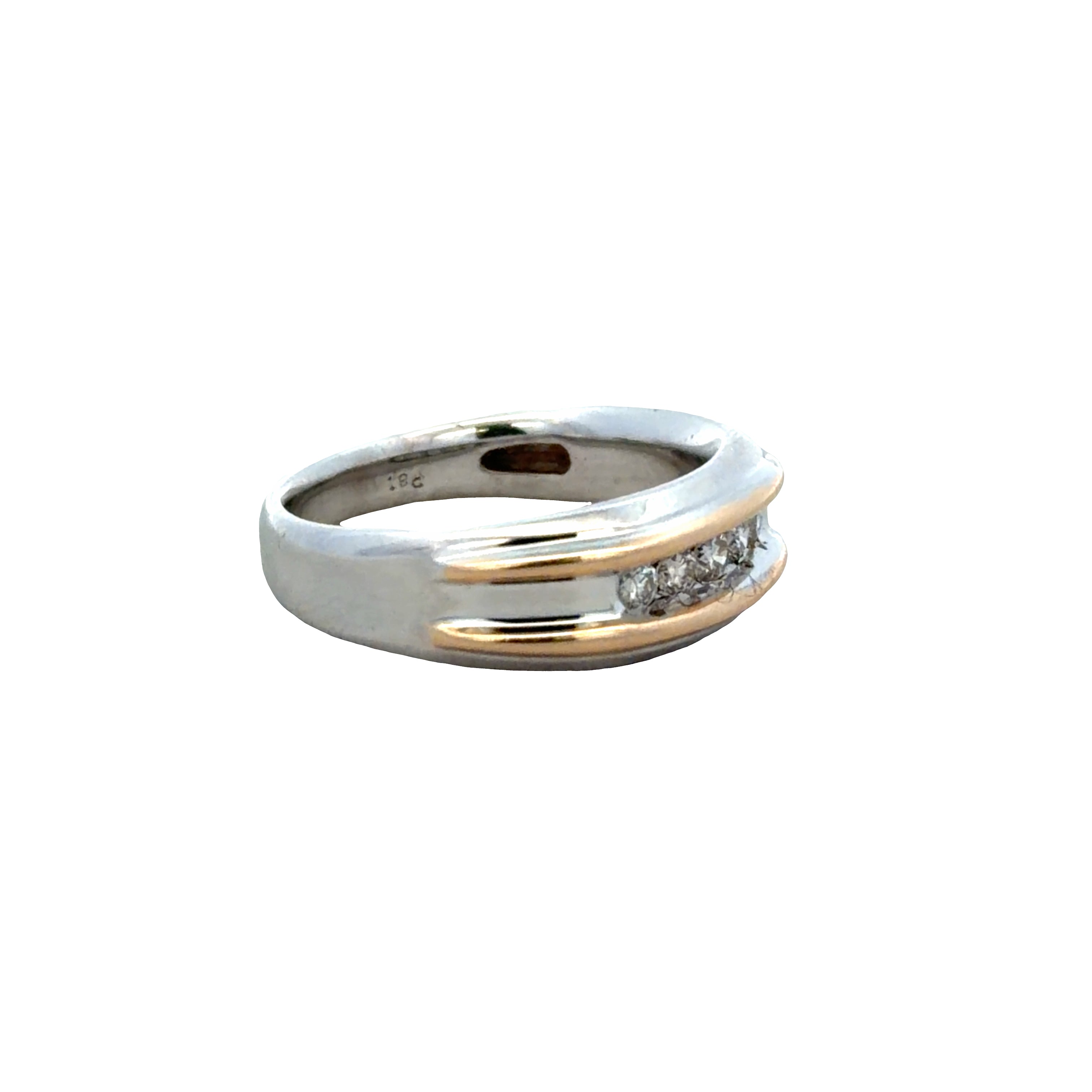 Platinum & 14k Yellow Gold Men's Diamond Ring – Size 9