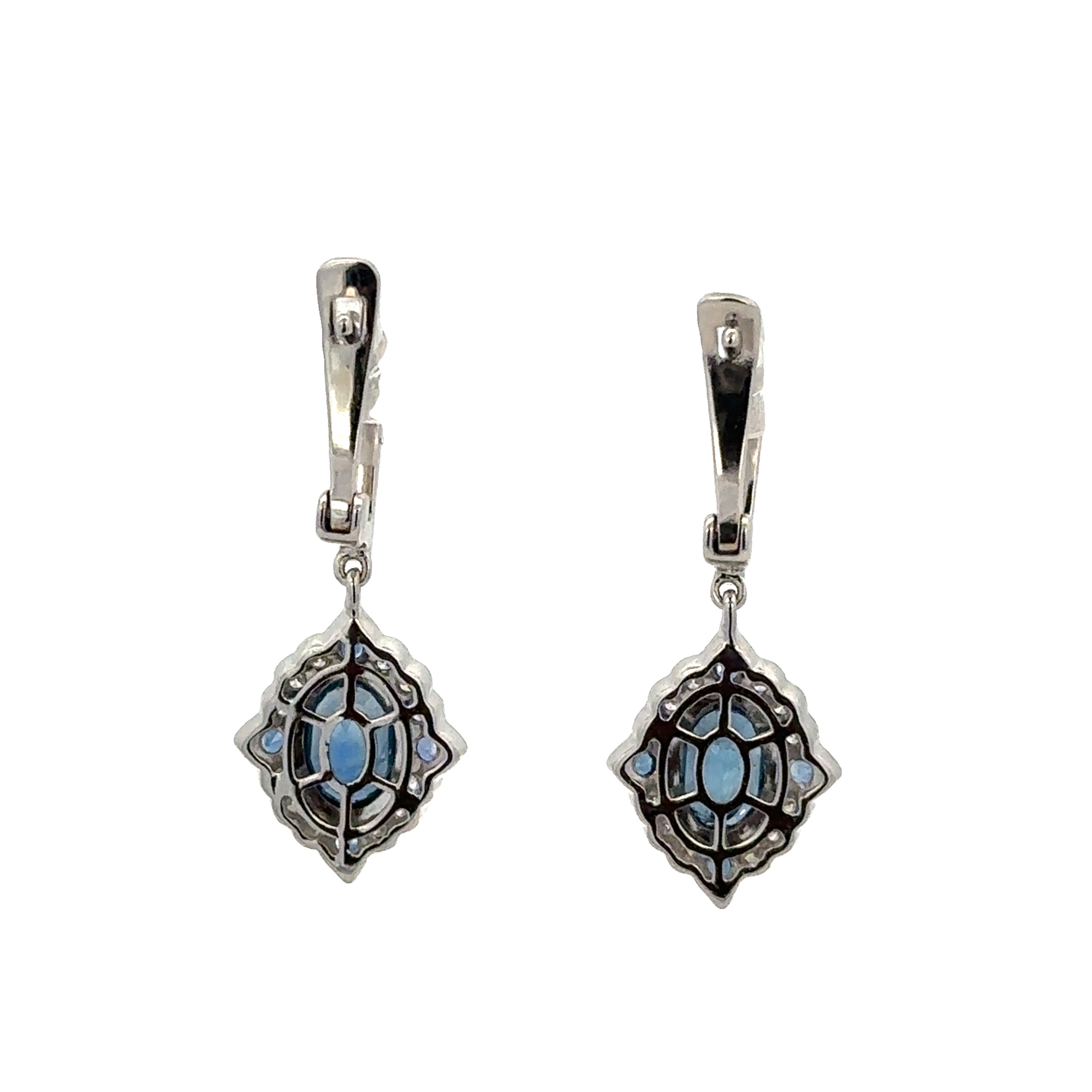 Vintage Inspired Sapphire and Diamond Drop Earrings