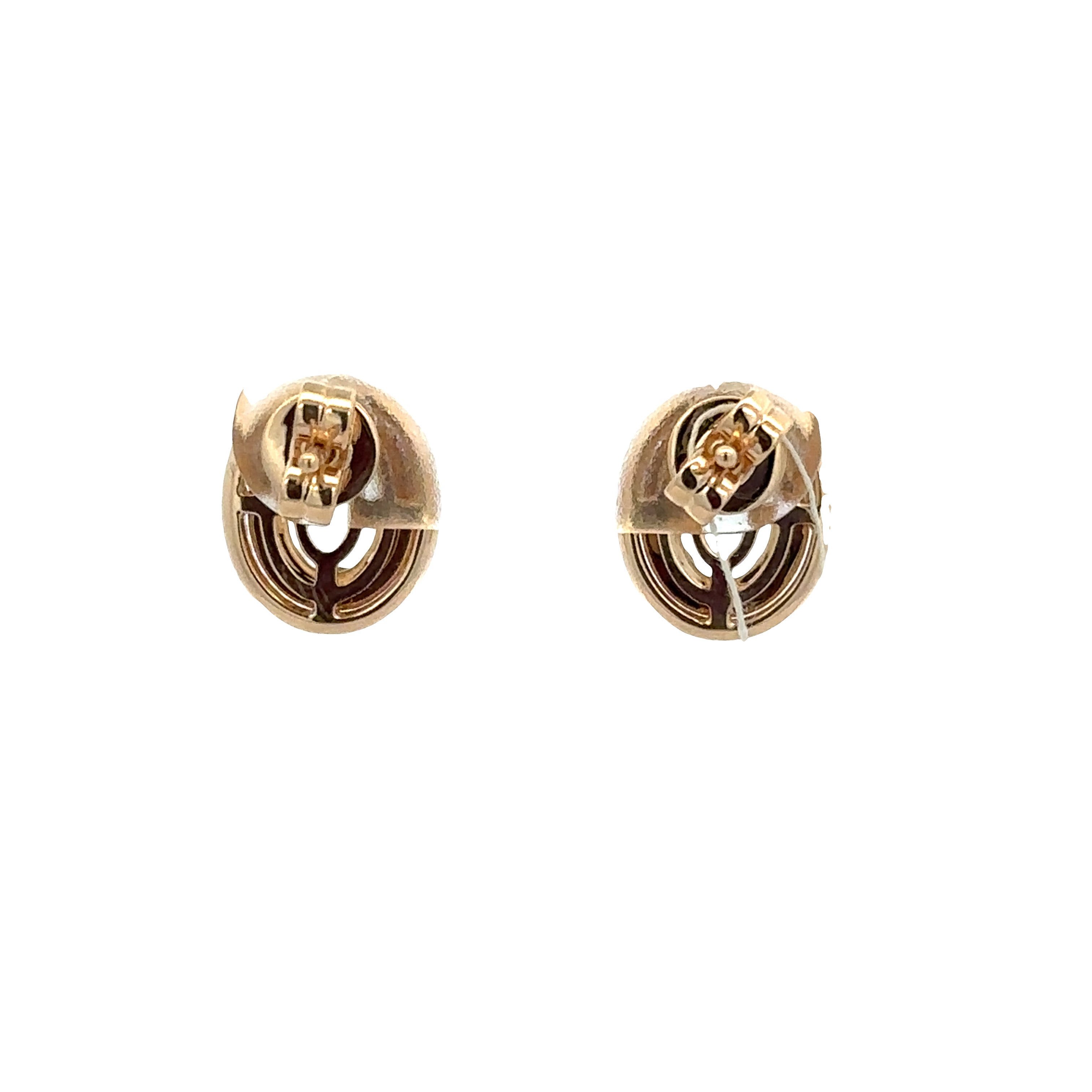 14k Yellow Gold Aquamarine & Diamond Stud Earrings