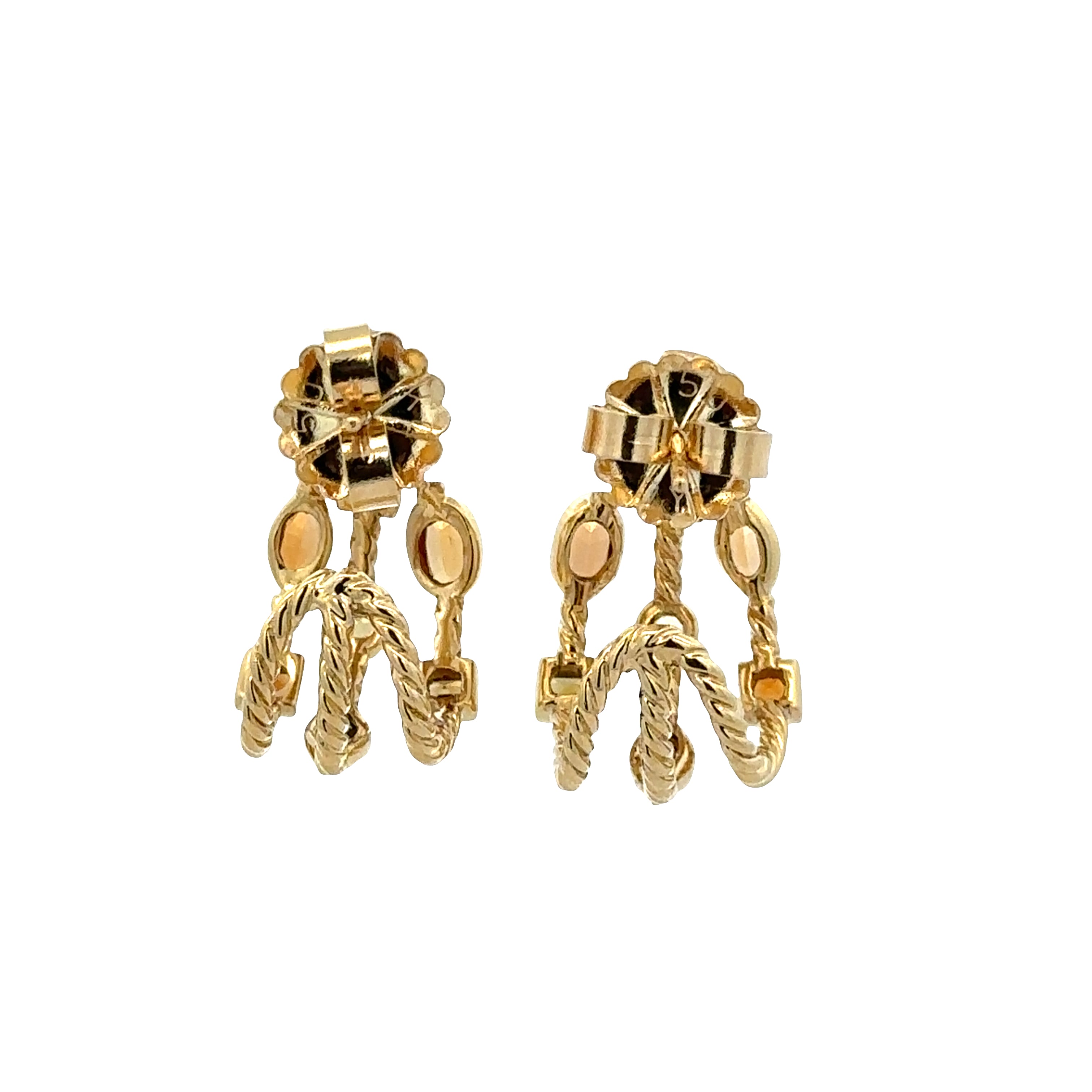 18k Yellow Gold David Yurman Multi Gemstone Huggie Earrings – 2.20 CTW