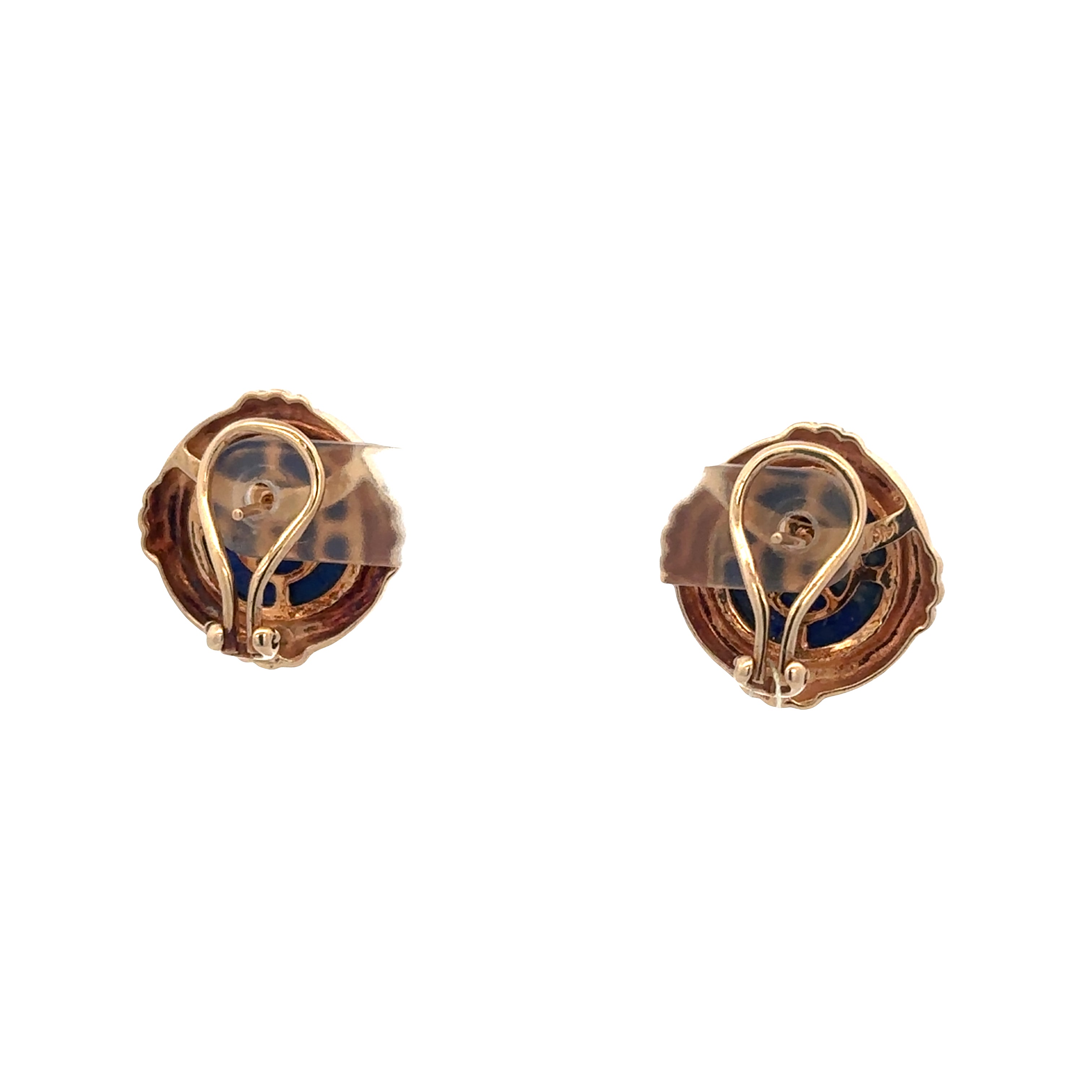 Vintage 14k Yellow Gold Lapis Lazuli Earrings