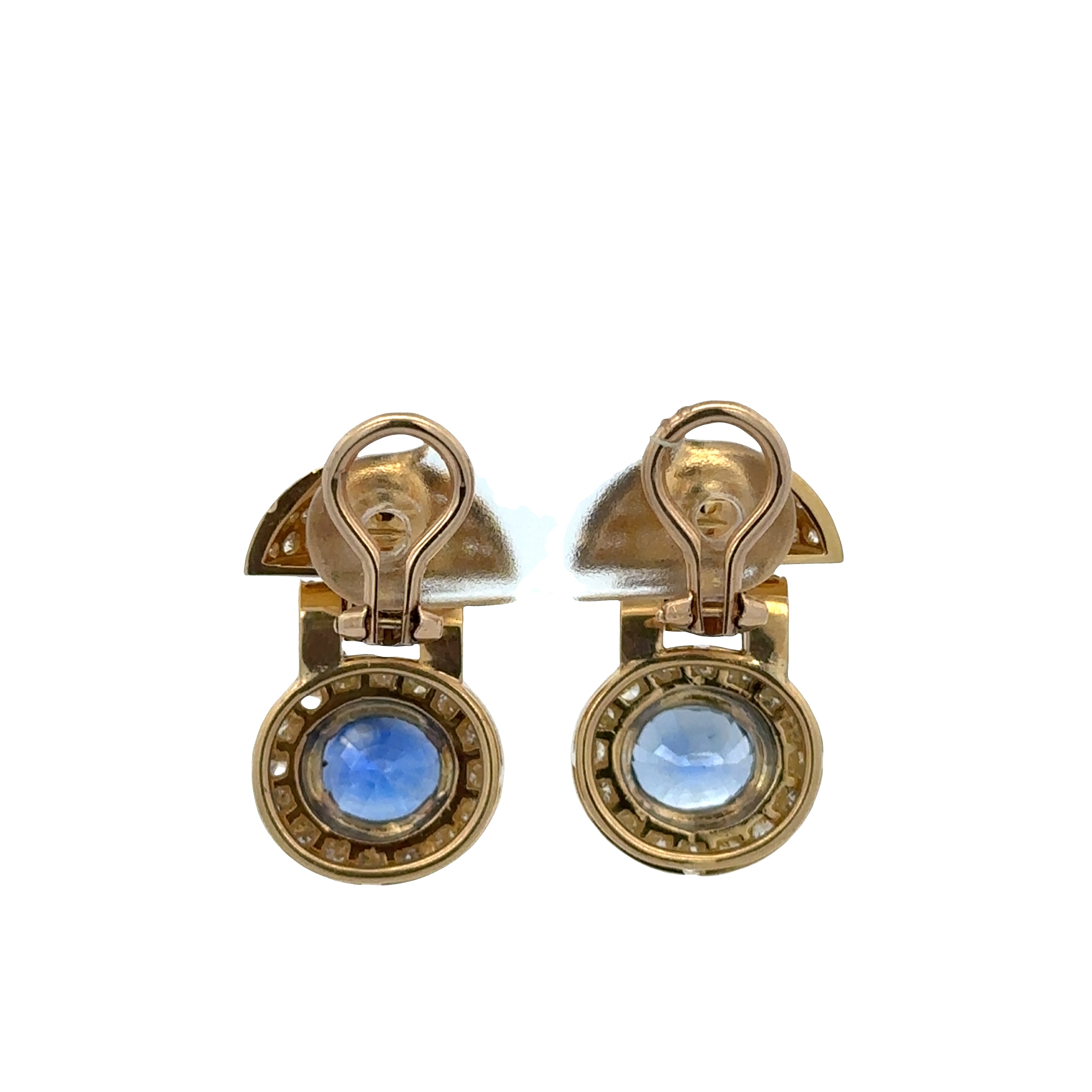 14k Yellow Gold Tanzanite & Diamond Clip-On Earrings
