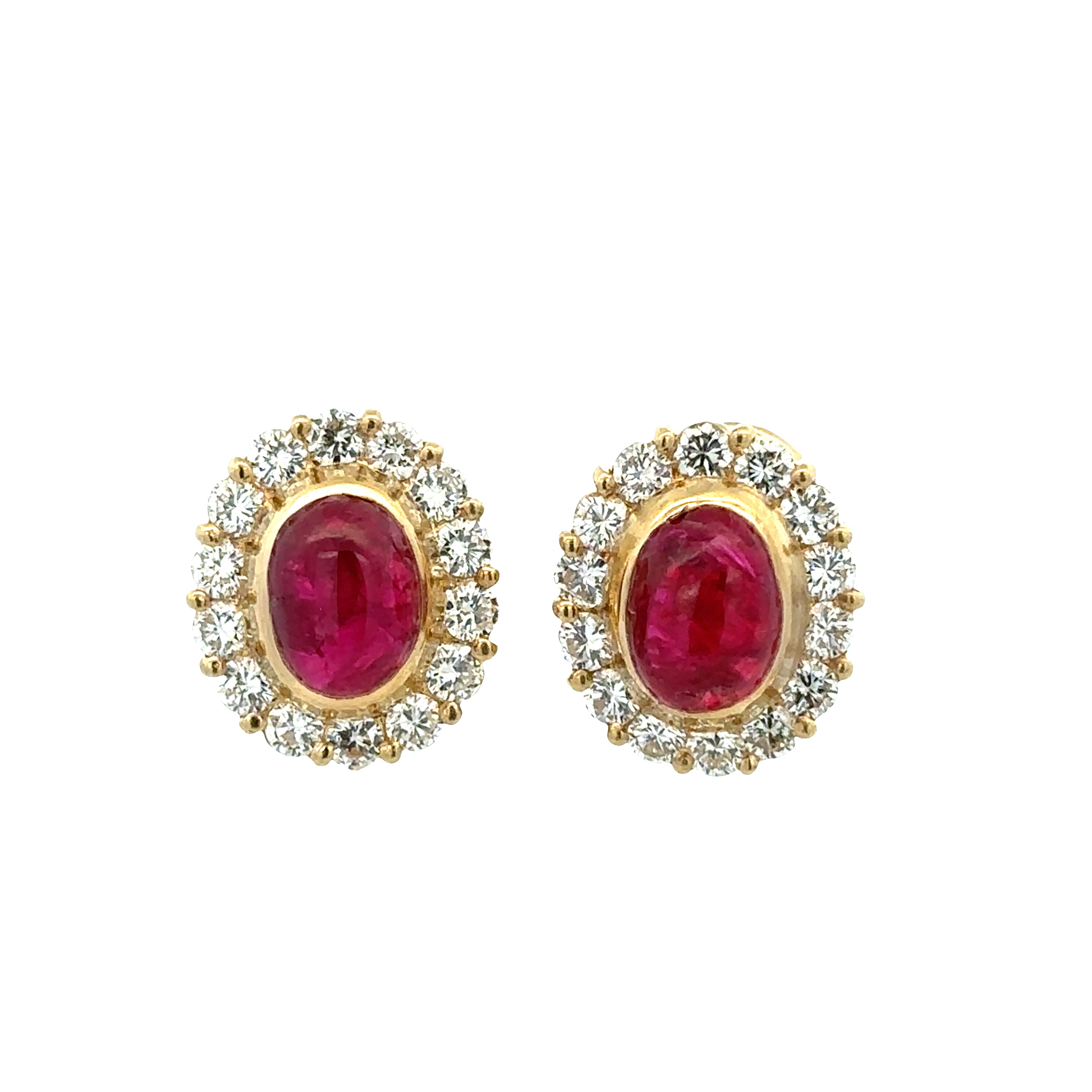 Vintage Convertible Day-to-Night 18k Yellow Gold Ruby & Diamond Earrings