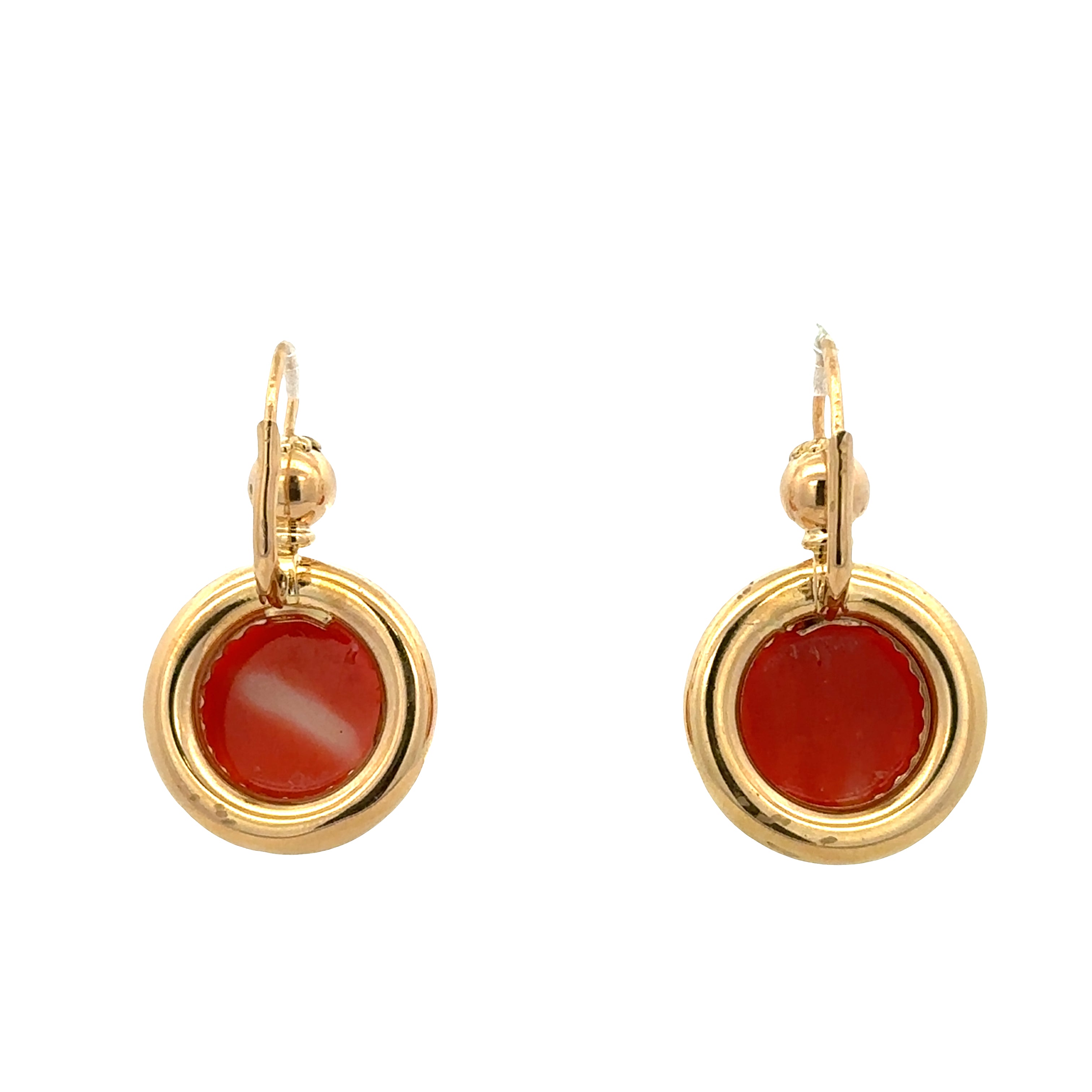 18k Yellow Gold Coral Statement Earrings