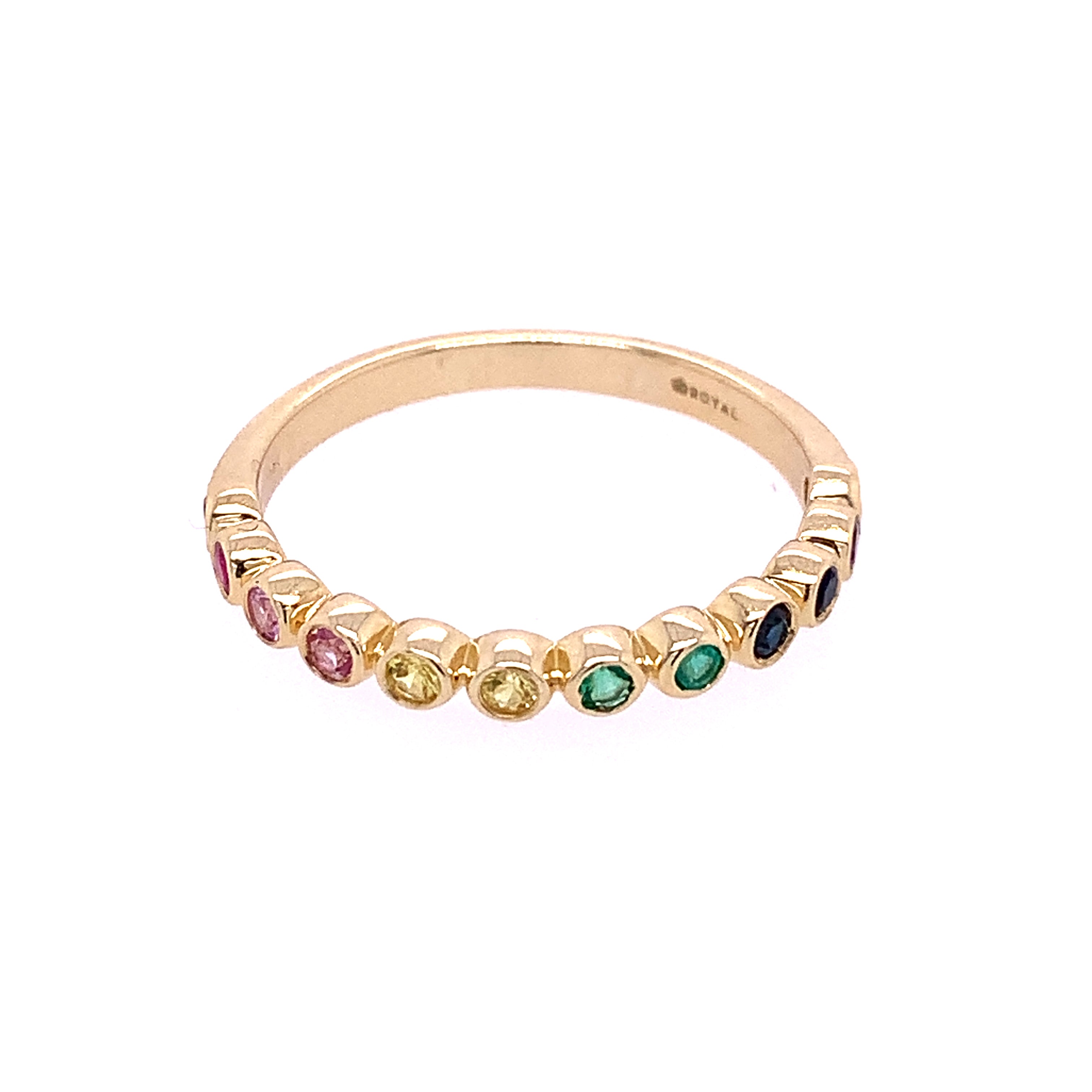 Multicolored Sapphire Band in Yellow Gold