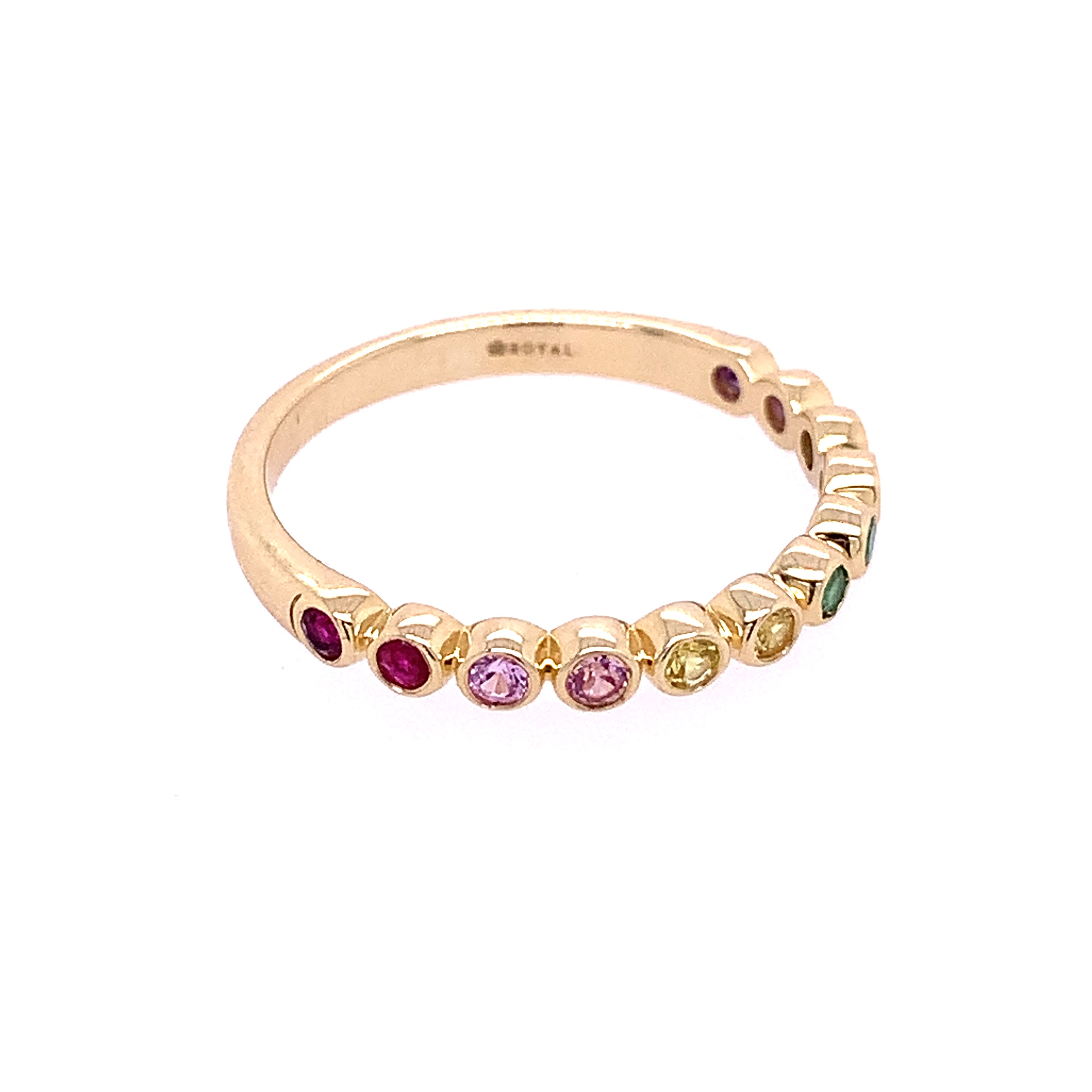 Multicolored Sapphire Band in Yellow Gold